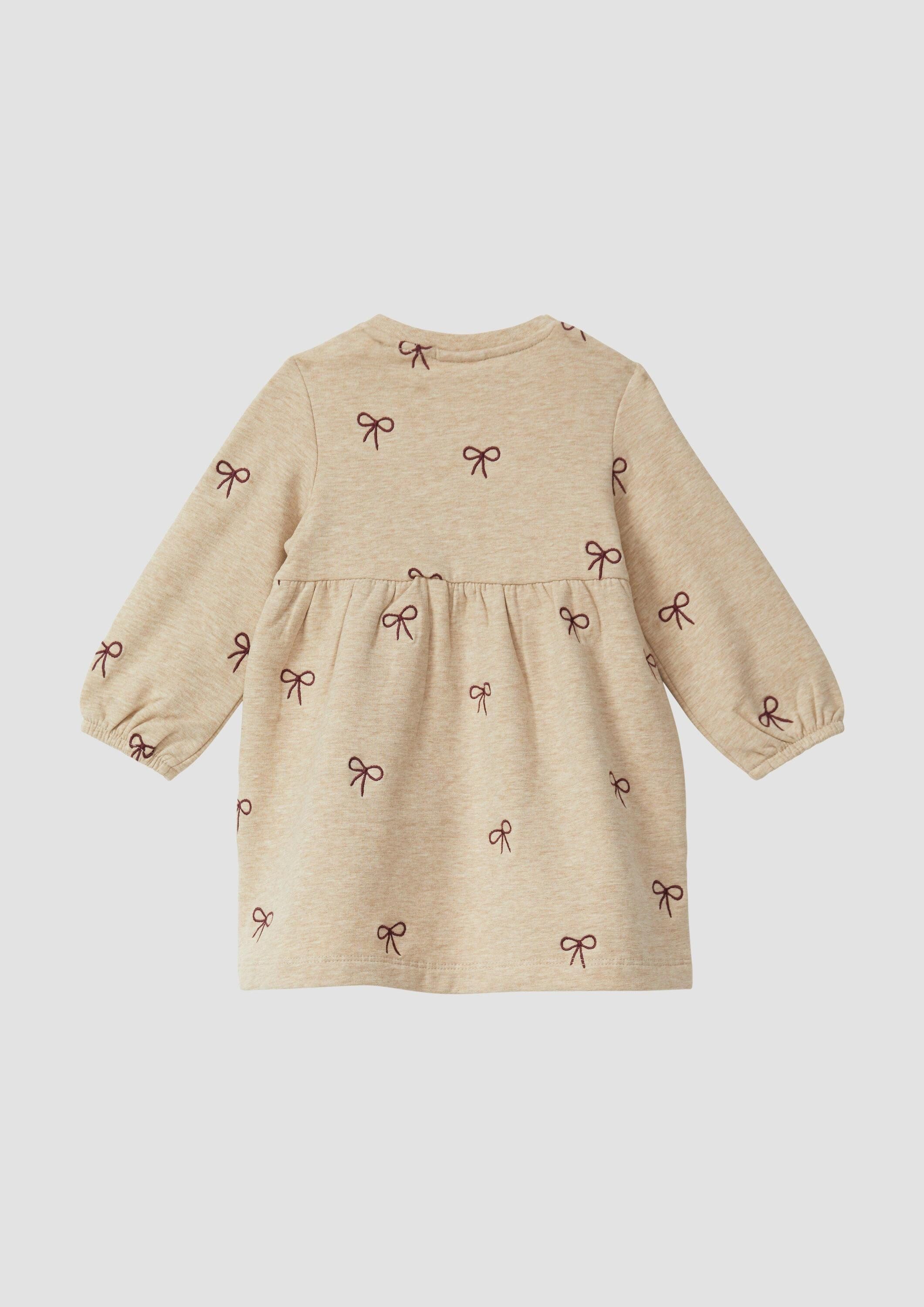s.Oliver Minikleid Kleid Kuscheliges Sweatkleid mit Stickerei