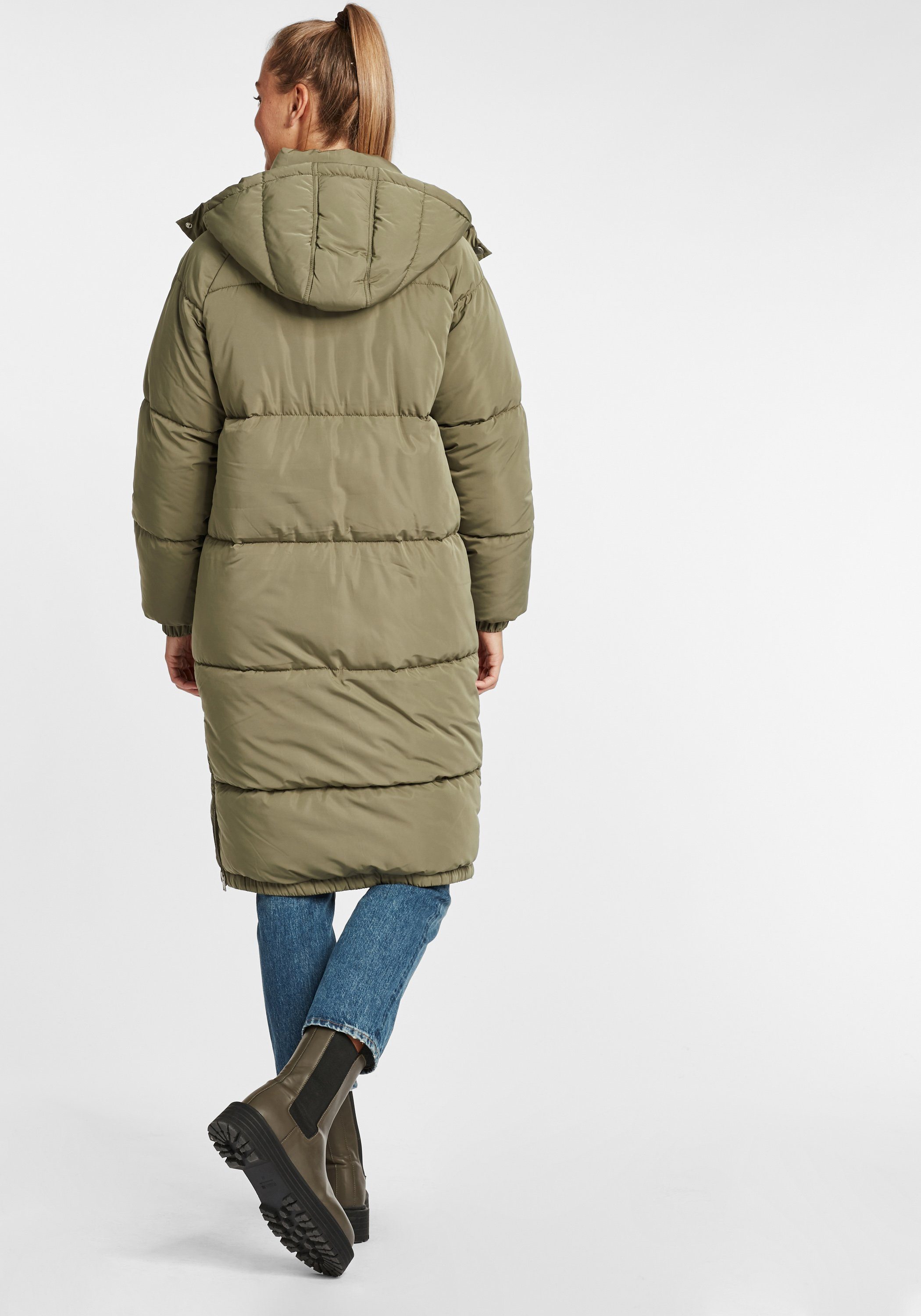 Wintermantel OXMO Dusty Damen Kapuze Wintermantel OXAlba Olive (180515) mit