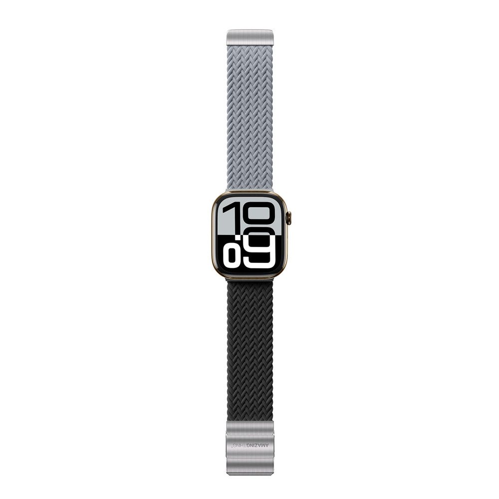 AmazingThing Ersatzarmband Sportarmband Uhrenarmband Watch Spar-Set, 2-tlg., 130-200 mm flexibel, 2er-Set, Nylon-Geflecht, MagniFit, für Apple Watch
