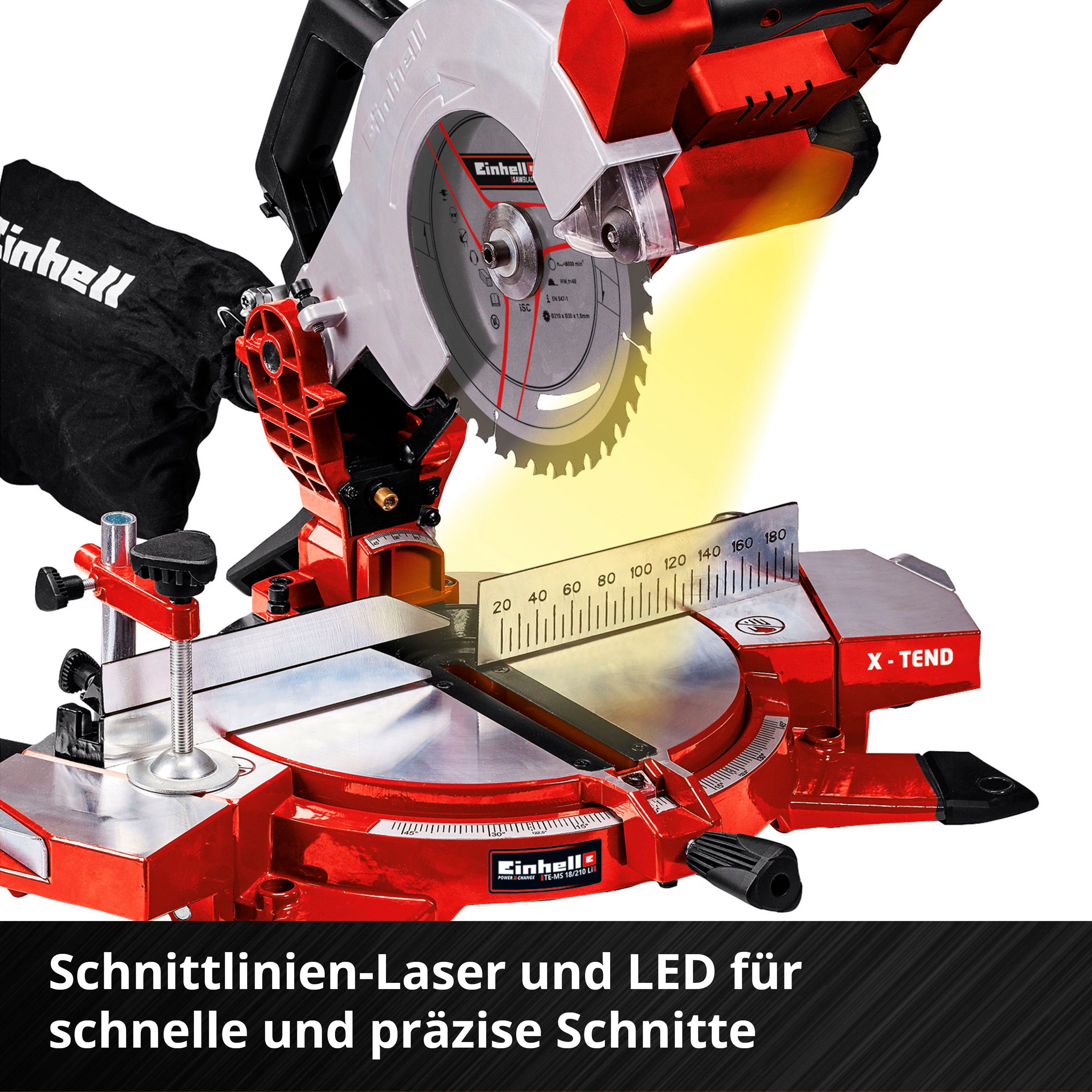 Einhell Akku-Kapp-Gehrungssäge TE-MS 18/210 Li-Solo, Power X-Change, 210 mm, ohne Akku und Ladegerät