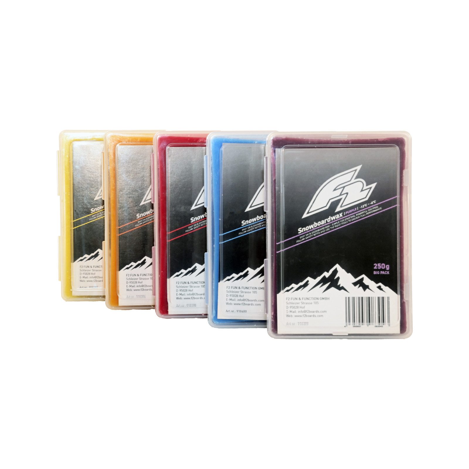 F2 Snowboard F2 Set Snowboard Wachs Paket 1,25kg (5x250g) für alle Temperaturen