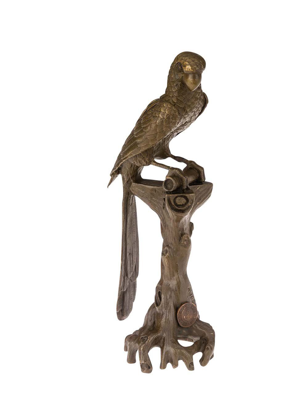 Bronzefigur Skulptur Papagei Vogel Ara Bronze Stil Bronzeskulptur sculptu antik Aubaho