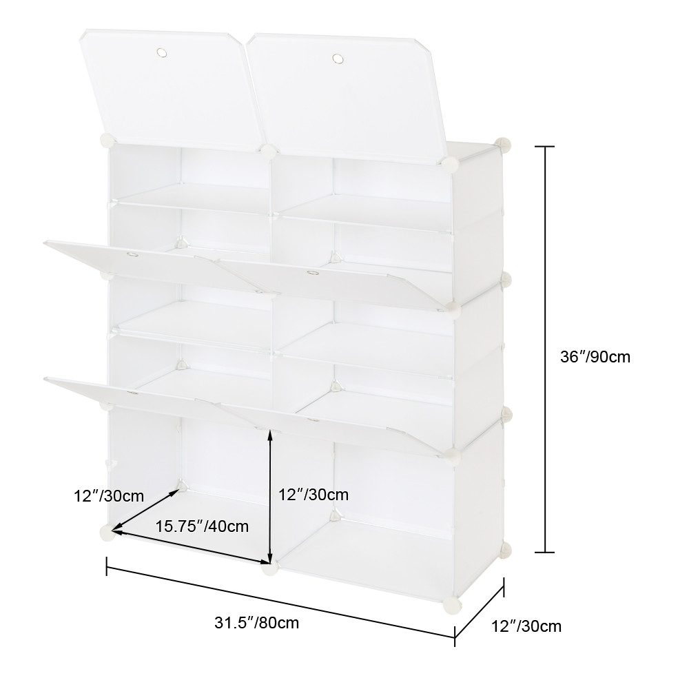VINGLI Schuhregal DIY Schuhschrank mit Tür, mit 10/14 /21 Fächern, Viel Sta günstig online kaufen