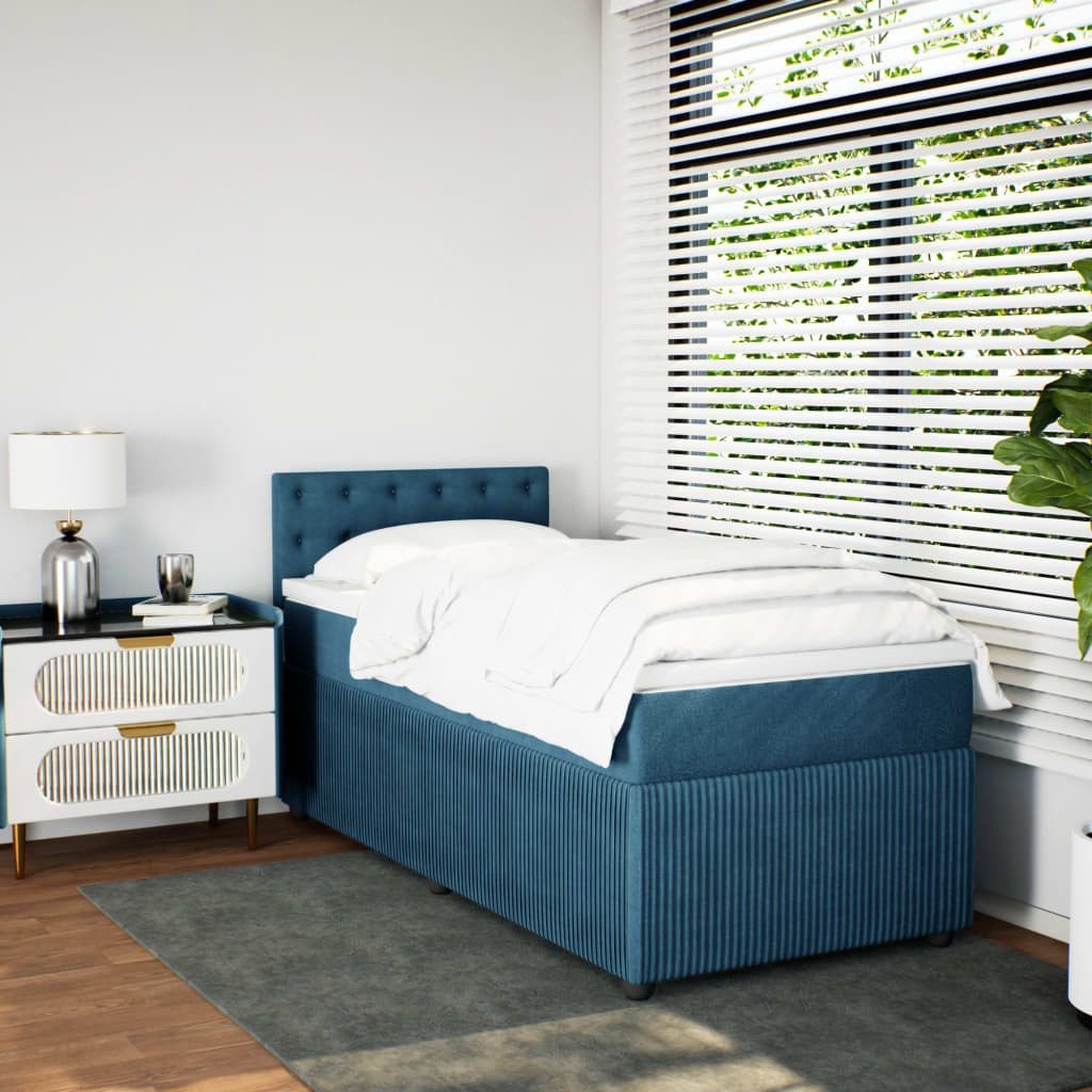 vidaXL Bett Boxspringbett mit Matratze Blau günstig online kaufen