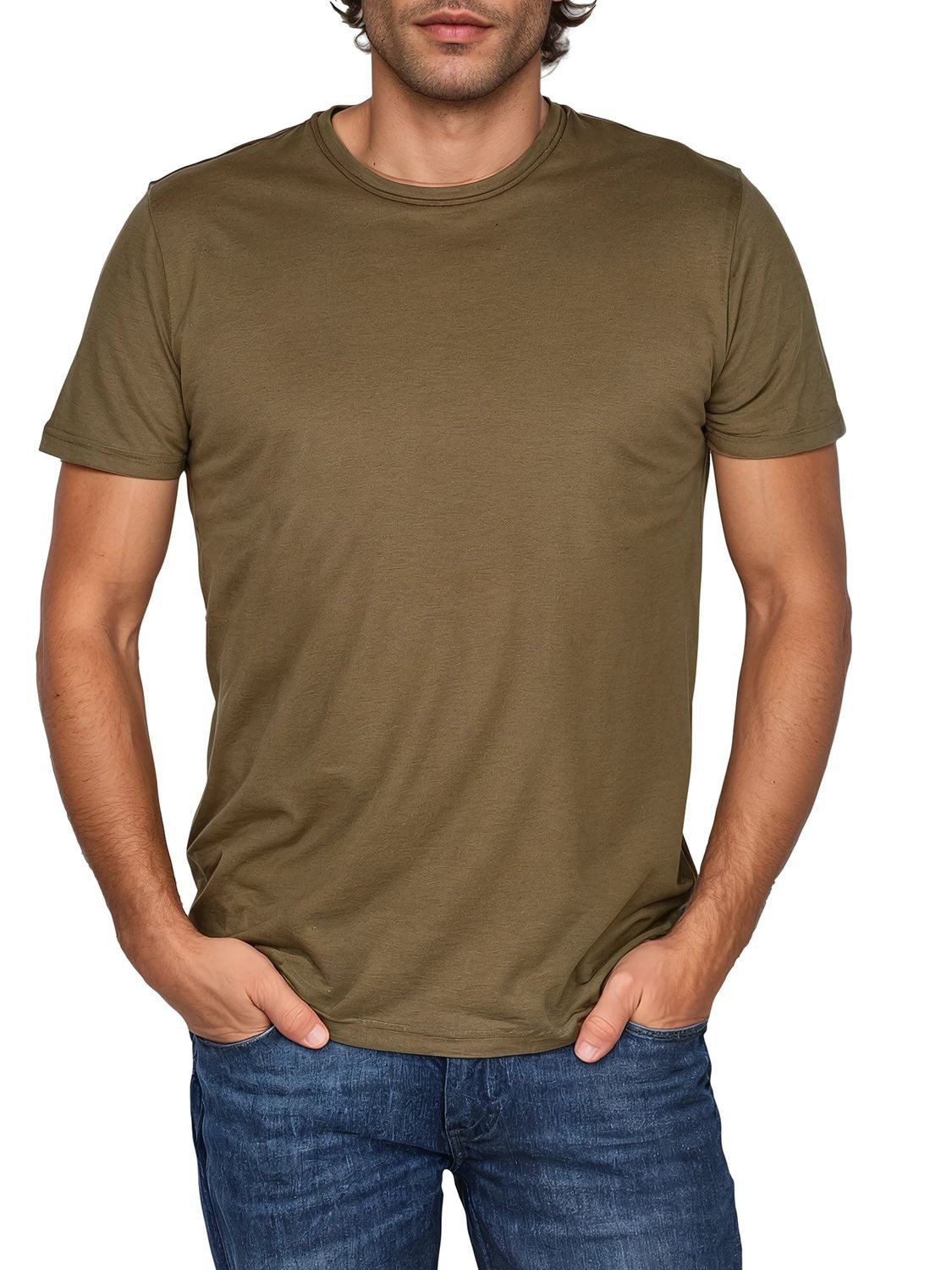riverso T-Shirt Herren Basicshirt RIVDean 5er Set Pack Regular Fit (Vorteilspack, 5-tlg) Kurzarm Tee Shirt mit Rundhalsausschnitt aus 100% Baumwolle – Bild 4 von 5