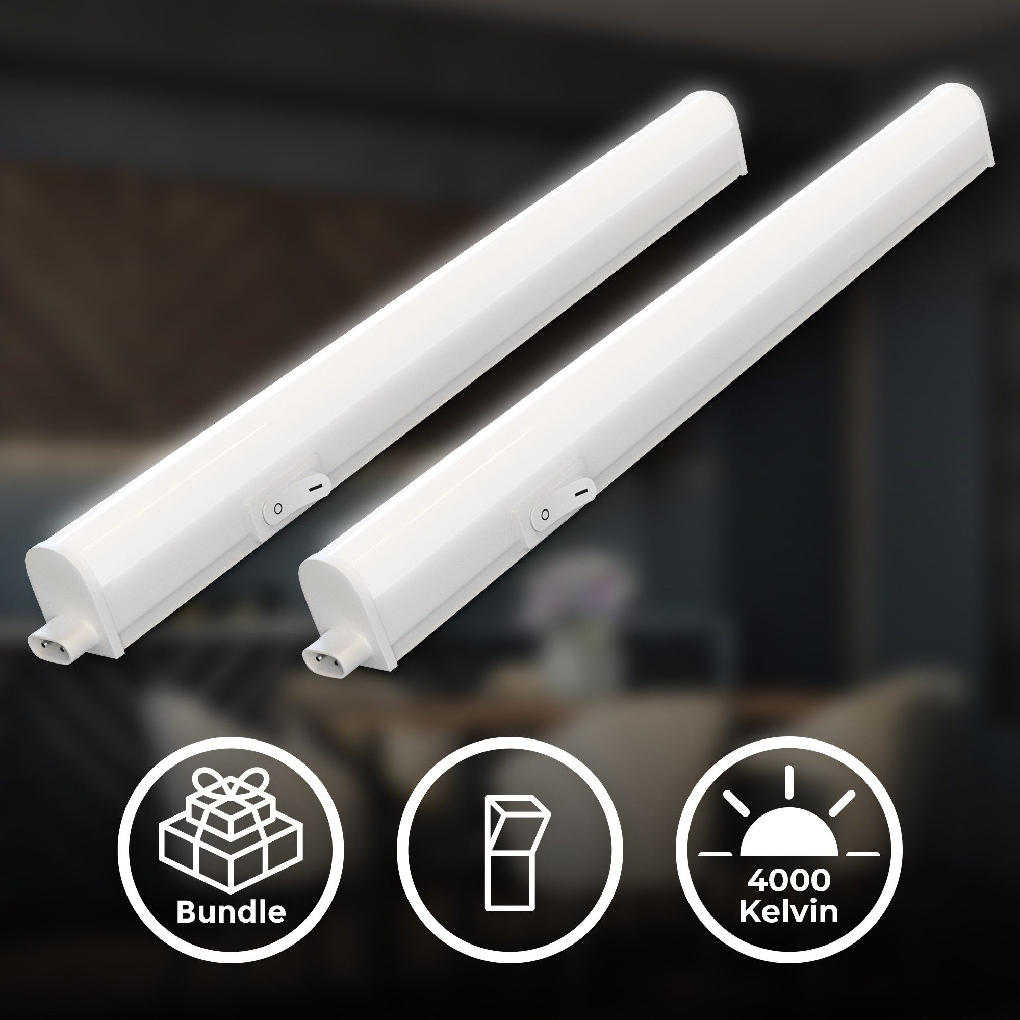 Briloner Leuchten LED Unterbauleuchte Küchenlicht Schrankleuchte Arbeitslicht Werkstatt Weiß, Doppelpack, LED fest integriert