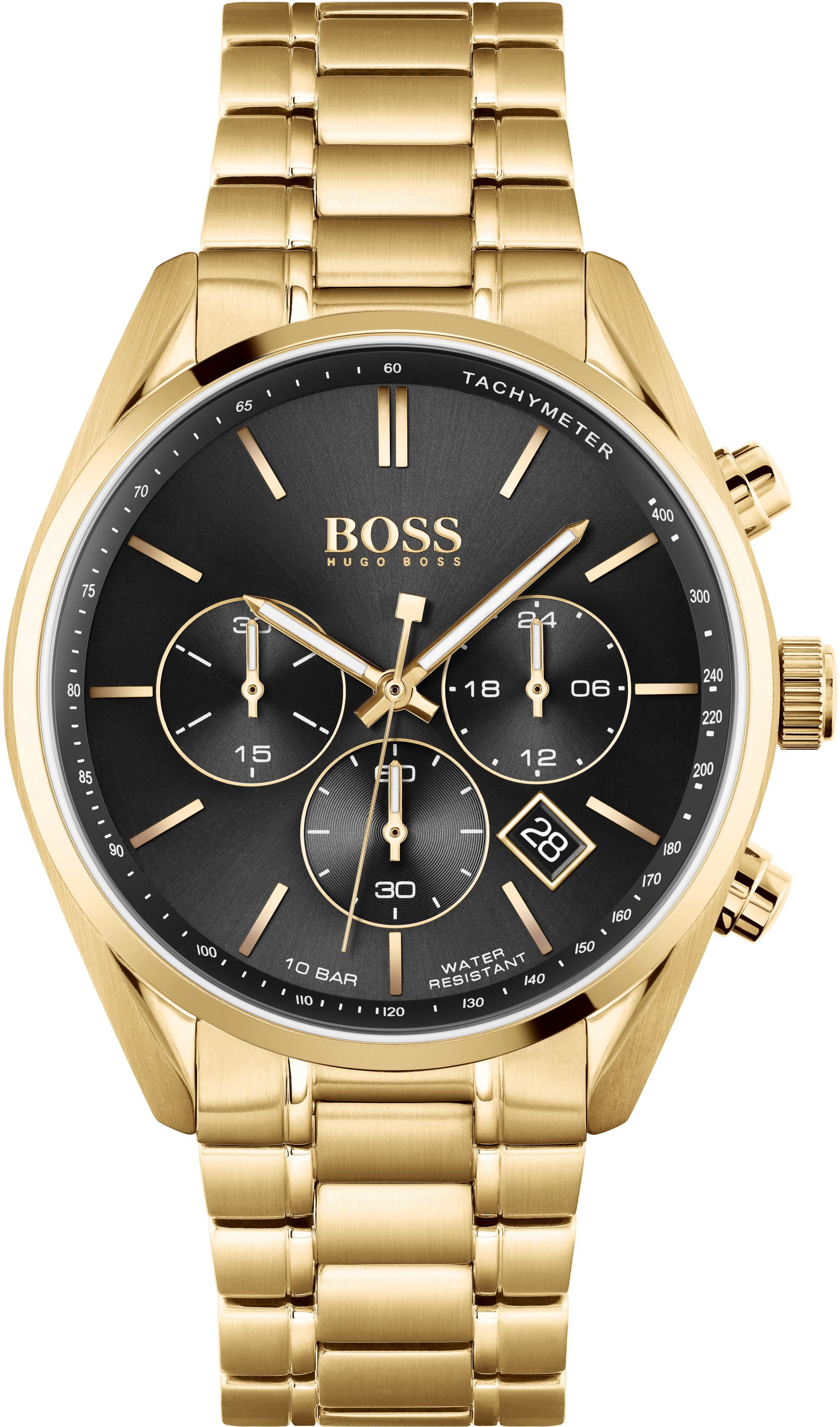 BOSS Chronograph CHAMPION, 1513848, Quarzuhr, Herrenuhr, Armbanduhr, Stoppfunktion, Datum, Tachymeter