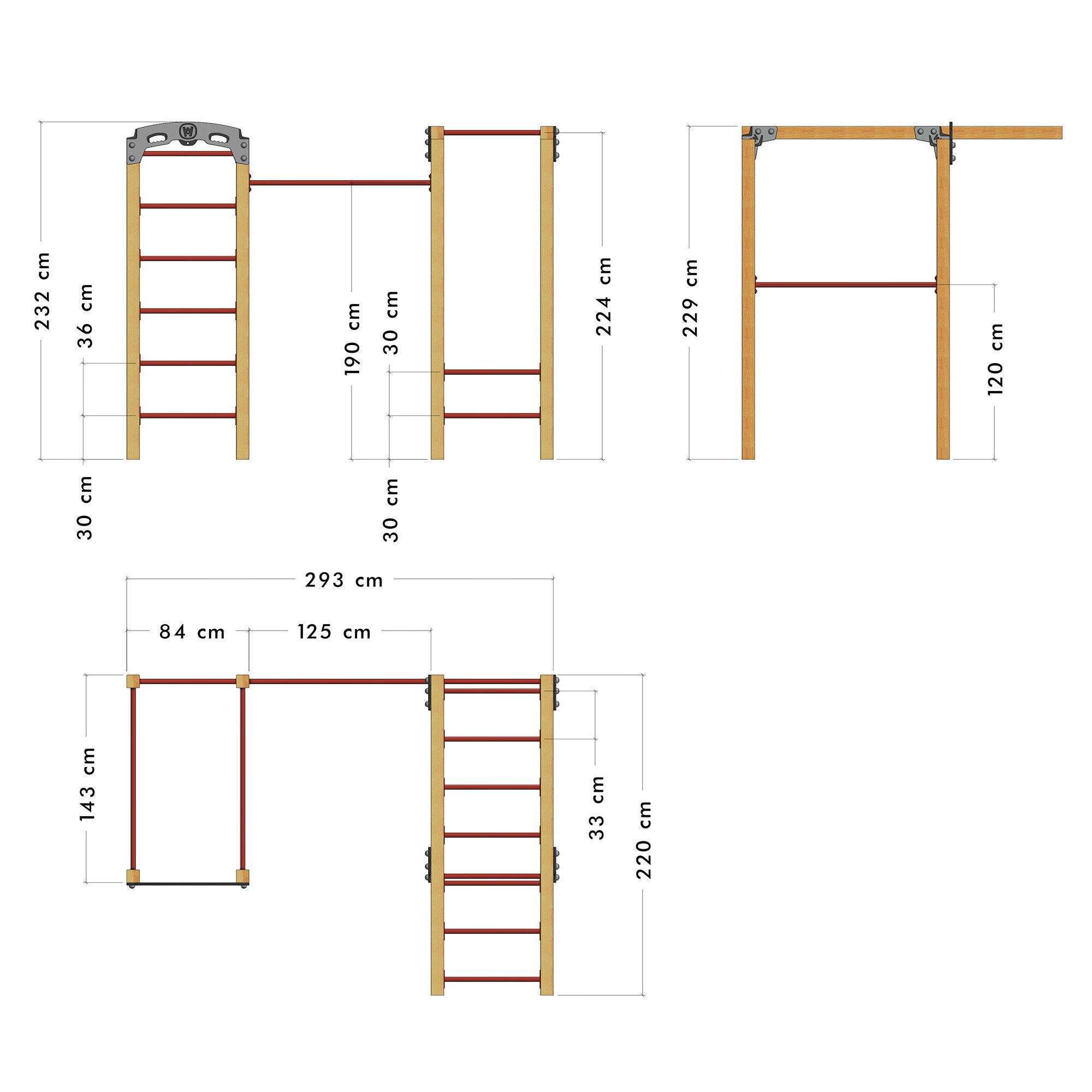 Wickey Turnreck Fit Base 815 – Calisthenics-Station & Kletterspaß für den Garten, (Kraftstation, Fitnessstation, Sportgeräte für zuhause, Workout, Krafttraining, Gymtower, Fitnessturm, Ideal für Spielspaß & funktionales Outdoor-Training, Kompaktes Calisthenics- & Spielgerät fördert Kraft & Gleichgewicht), extrem witterungsbeständig mit 5 Jahren Garantie*