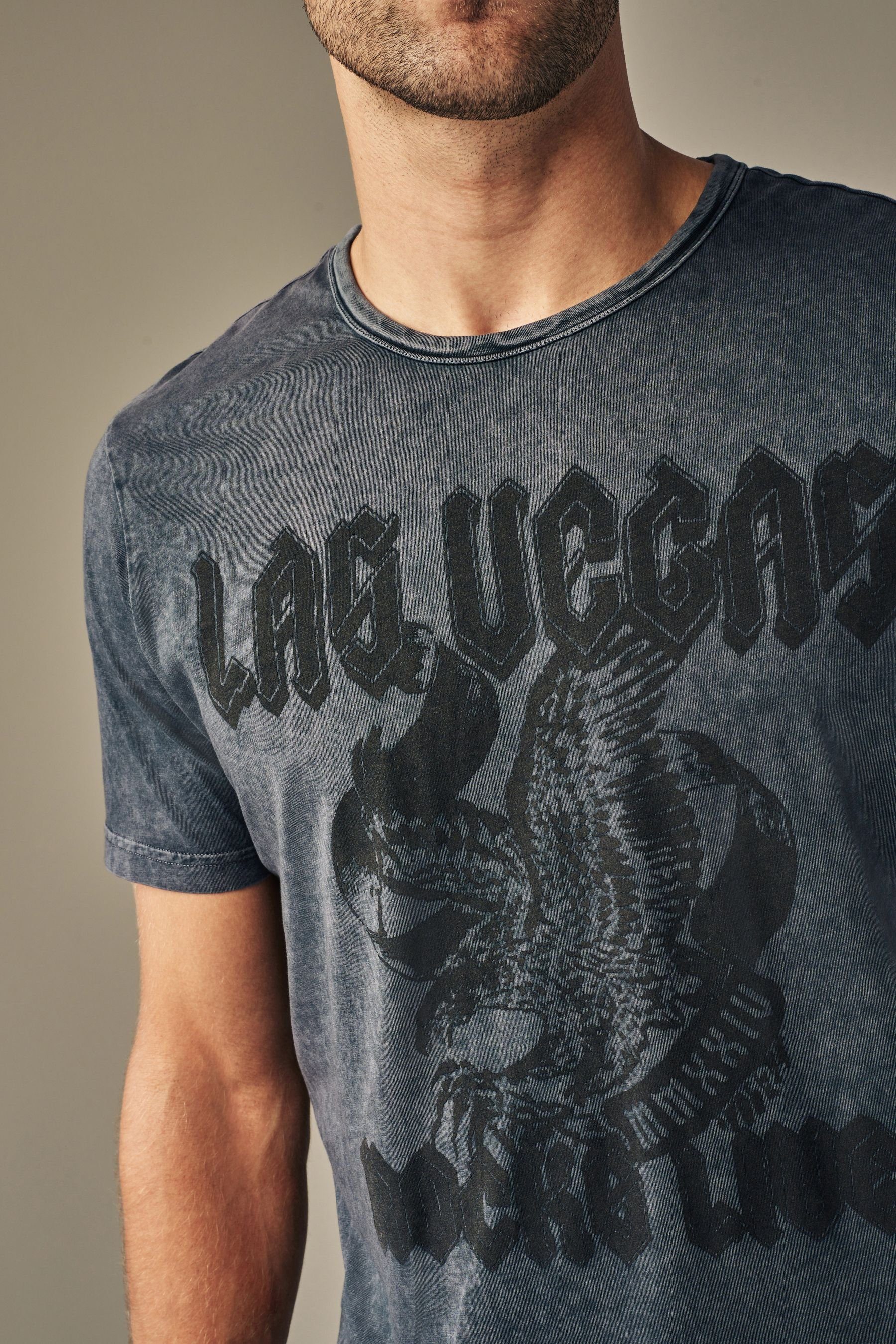 (1-tlg) Next Charcoal Eagle Grey T-Shirt Print mit Print-Shirt