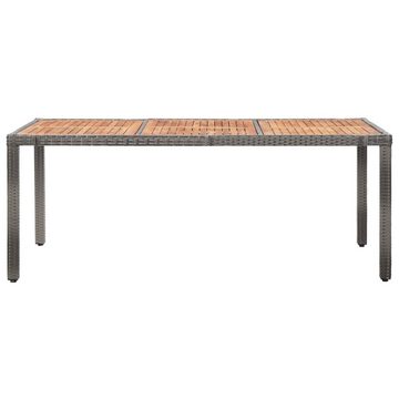 vidaXL Garten-Essgruppe 9-tlg. Garten-Essgruppe mit Kissen Poly Rattan Grau, (9-tlg)