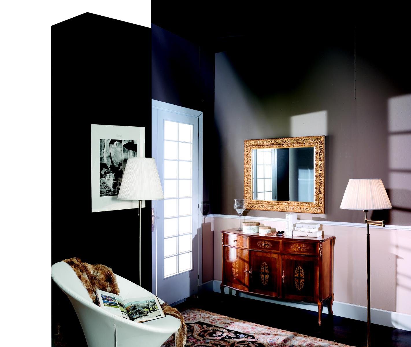 Kommode Designer Stil JVmoebel Wohnzimmer-Set Luxus Set 2 Barock Spiegel Italienische Möbel und tlg