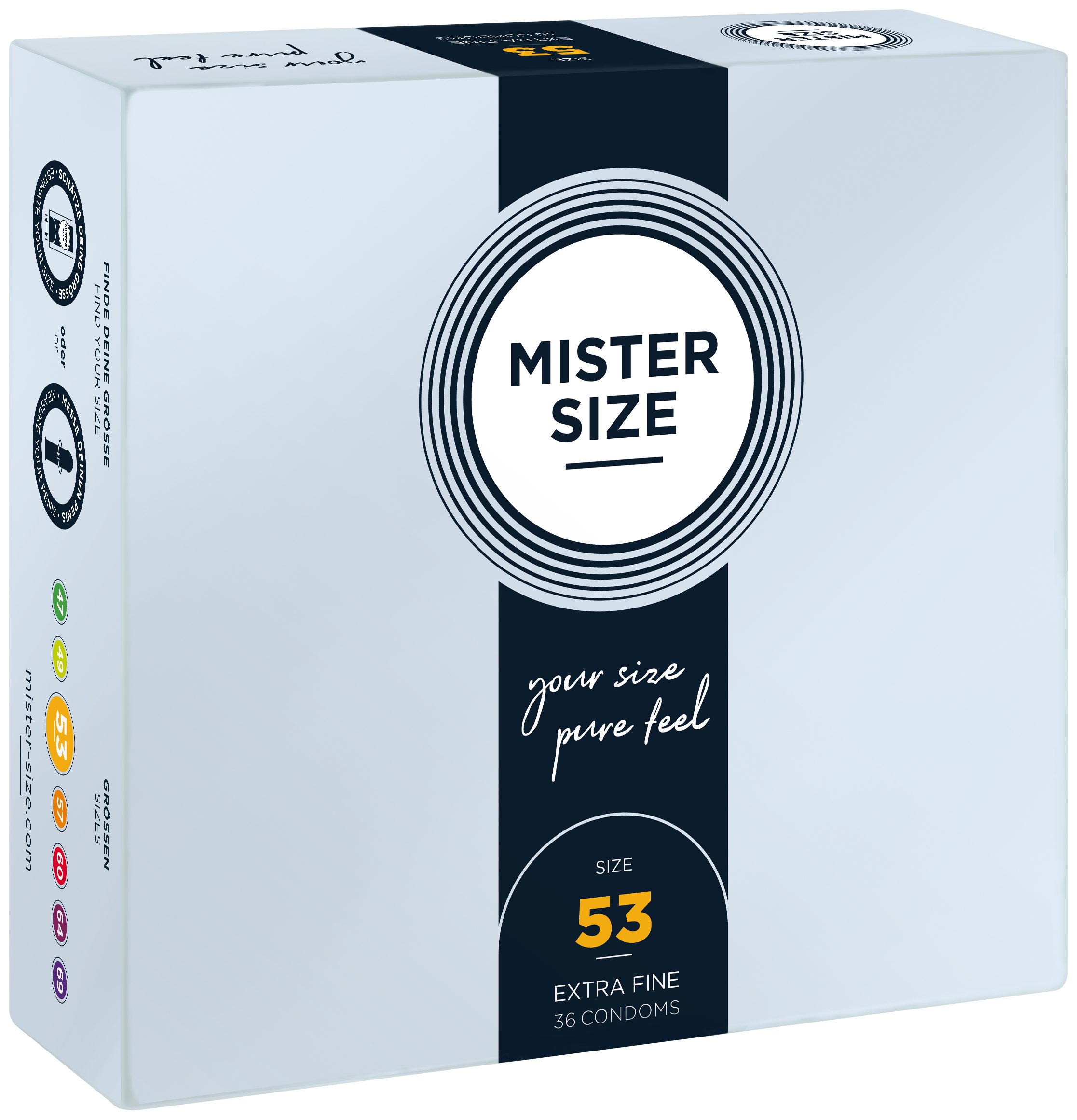 MISTER SIZE Kondome 36 Stück, Nominale Breite 53mm, gefühlsecht & feucht