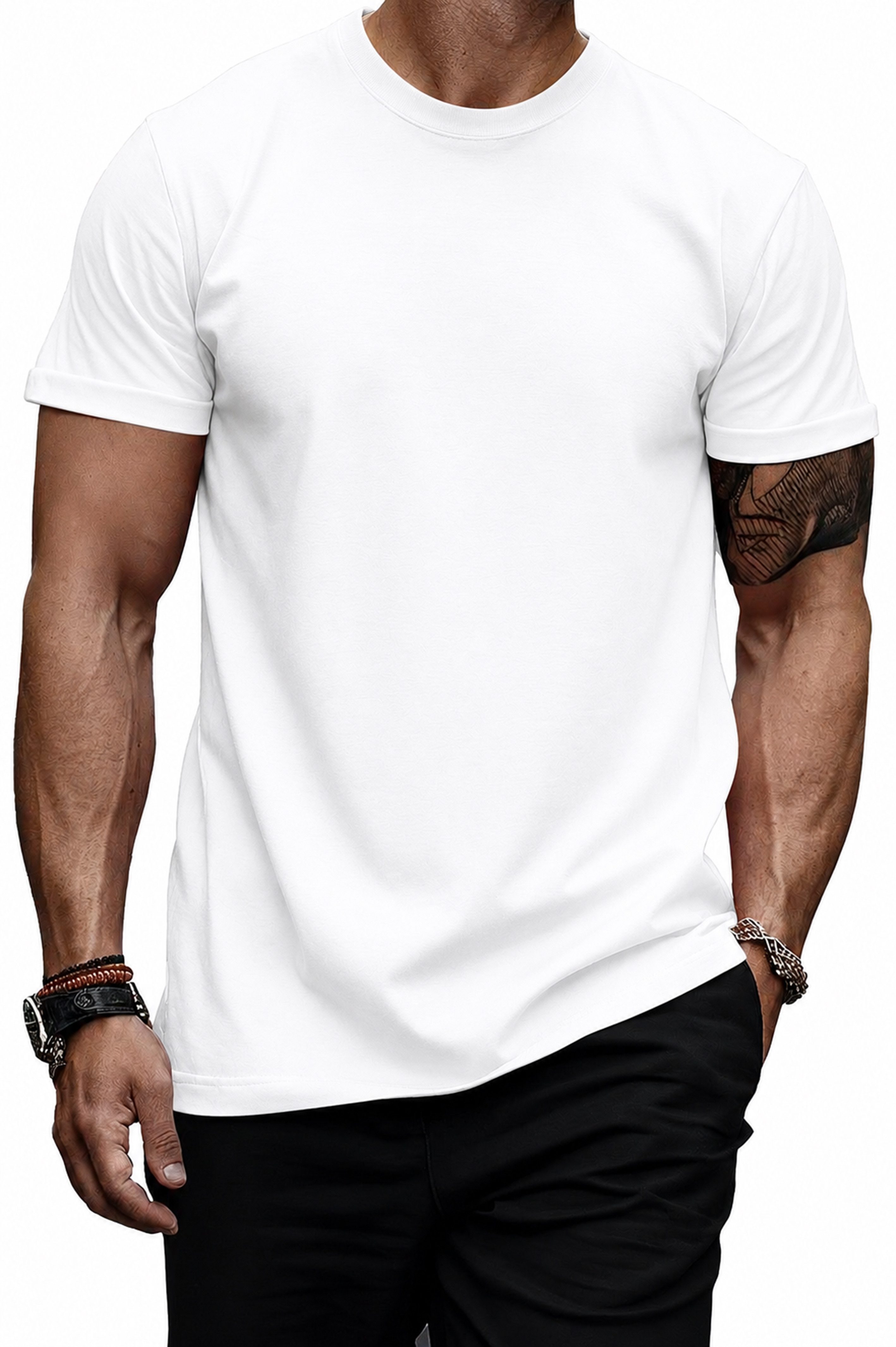 Banco T-Shirt Herren Teddy Bär Rundhals Sommer Basic Shirt "Never Give Up" Rundhalsausschnitt mit Nackenband – formstabil & bequem – Bild 2 von 3