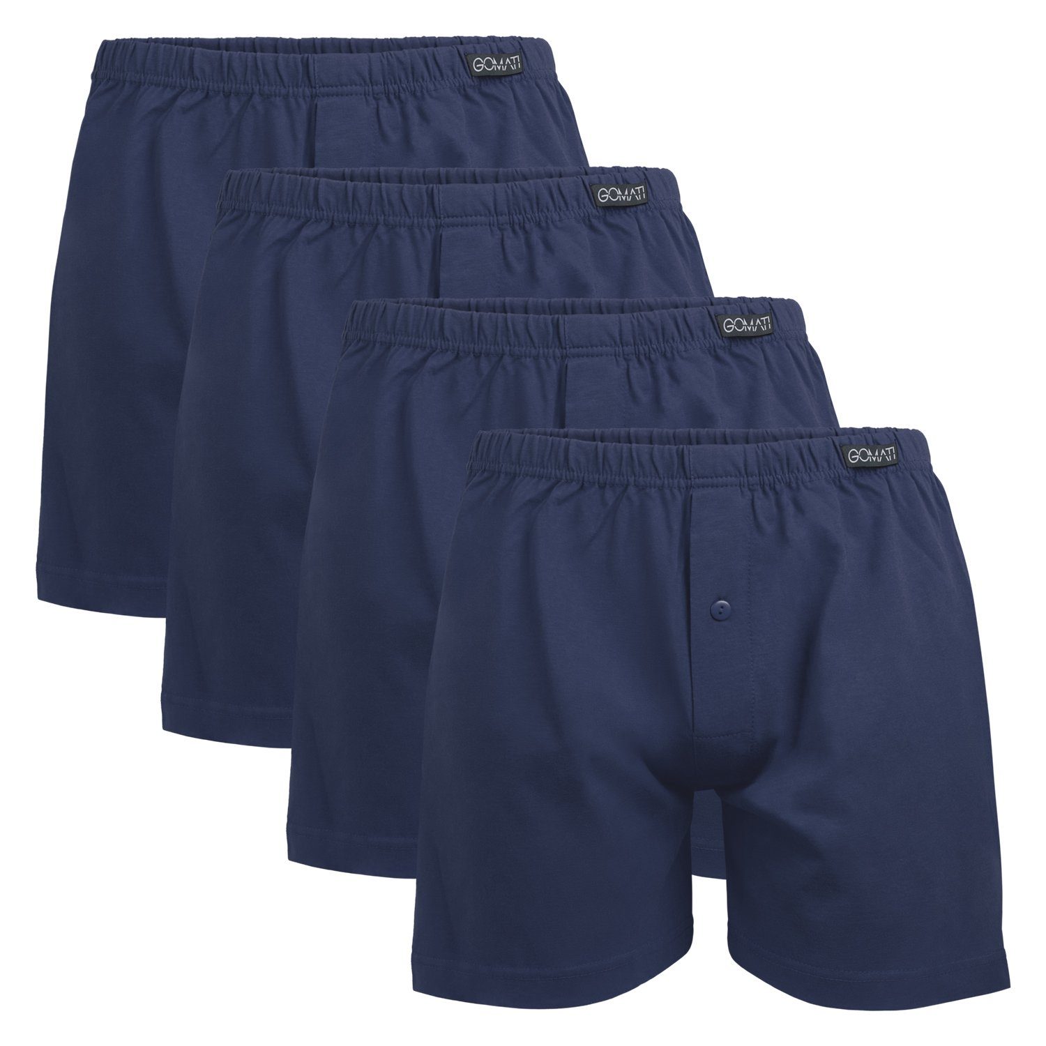 Gomati Boxershorts Herren Jersey Boxershorts Stretch Shorts aus Baumwolle (4er Pack) Deep Navy