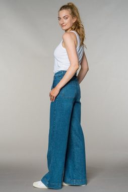 Feuervogl High-waist-Jeans fv-Fr:051, Weites Bein, Hohe Taille, Hyperflex 5-Pocket-Style, High Waist, Wide Leg, Hyperflex