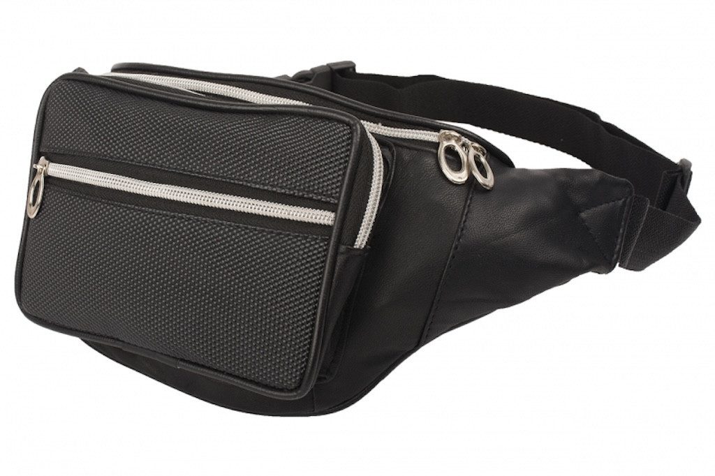 Bauchtasche Bauchtasche UrbanEdge Schwarze Hüfttasche aus Nappa-Leder Fronttasche