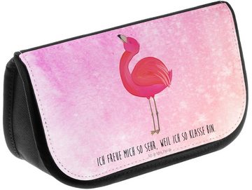 Mr. & Mrs. Panda Kosmetiktasche Flamingo Stolz - Aquarell Pink - Geschenk, Make-Up Tasche, Kulturbeut (1-tlg), Einzigartiges Design