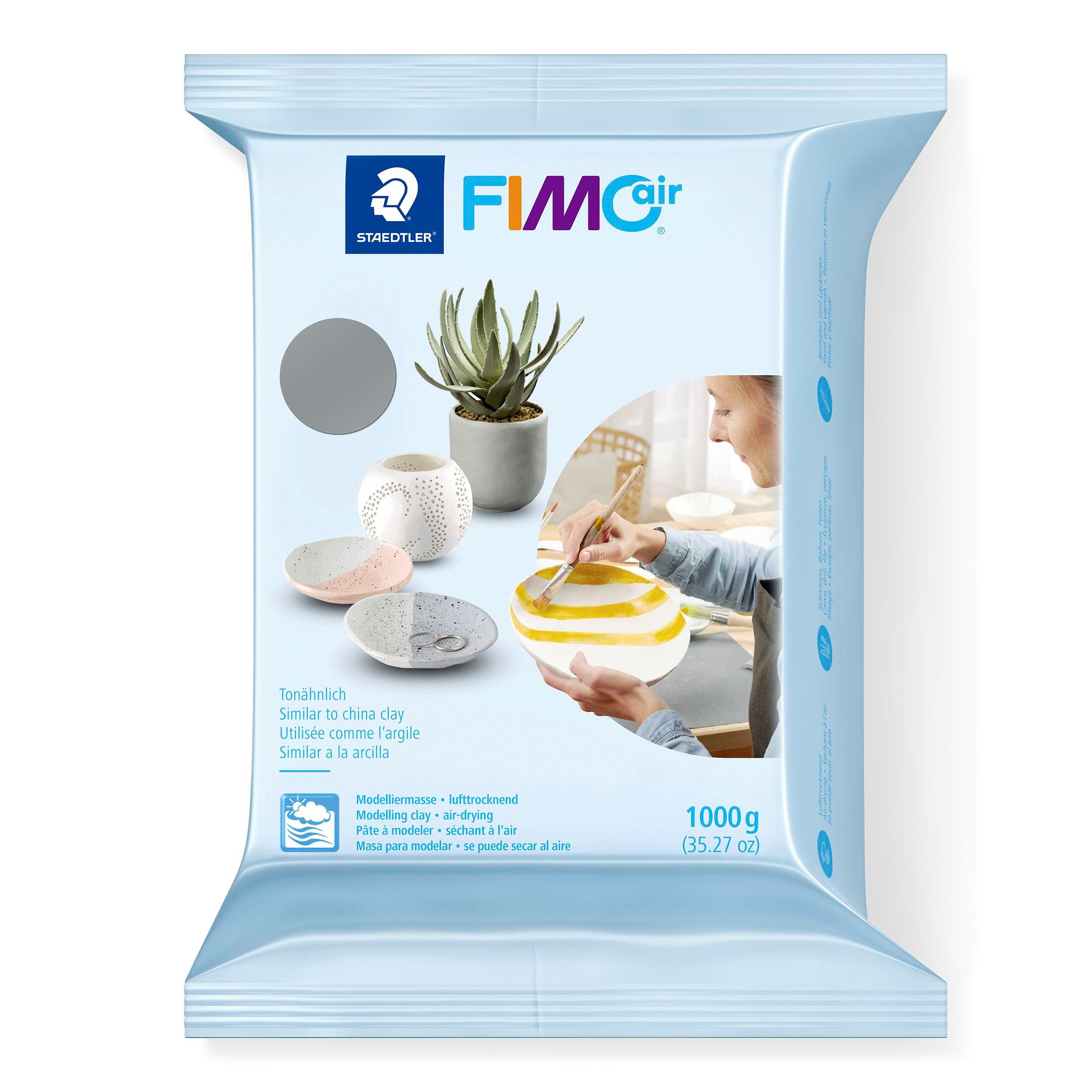 FIMO Modelliermasse Air Basic, 1000 g Grau | Modelliermasse