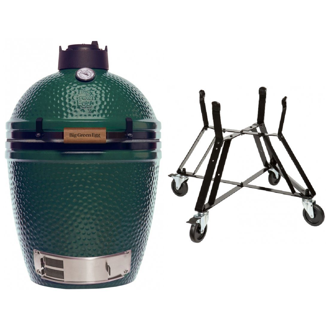 Big Green Egg Holzkohlegrill Big Green Egg Medium inkl. Nest auf Rollen
