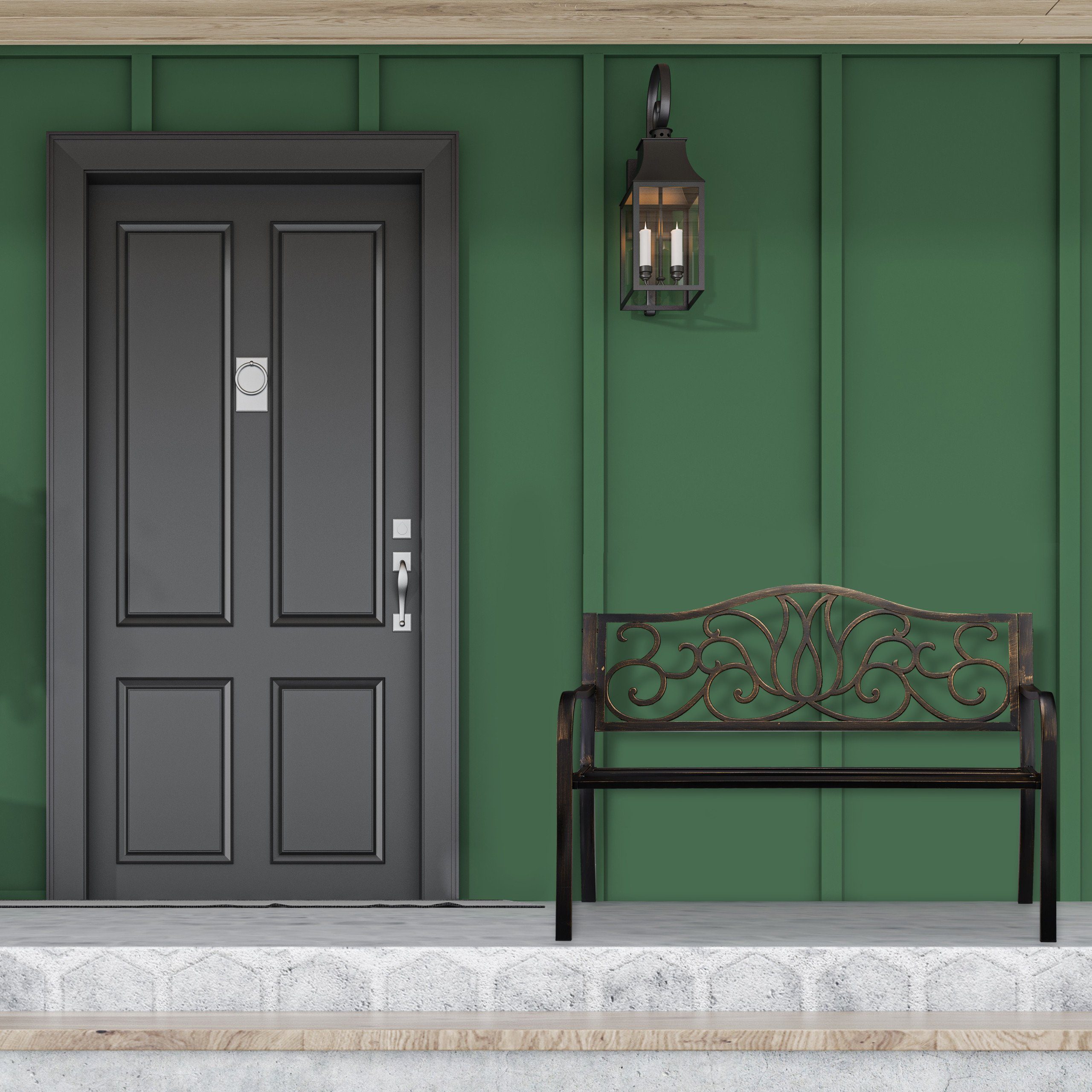 relaxdays Gartenbank Antik, Schwarz-Bronze günstig online kaufen