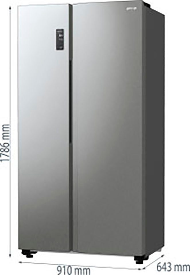 cm 91 hoch, Side-by-Side cm NRR Kompressor GORENJE silber 9185 breit, Inverter 178,6 EAXL,