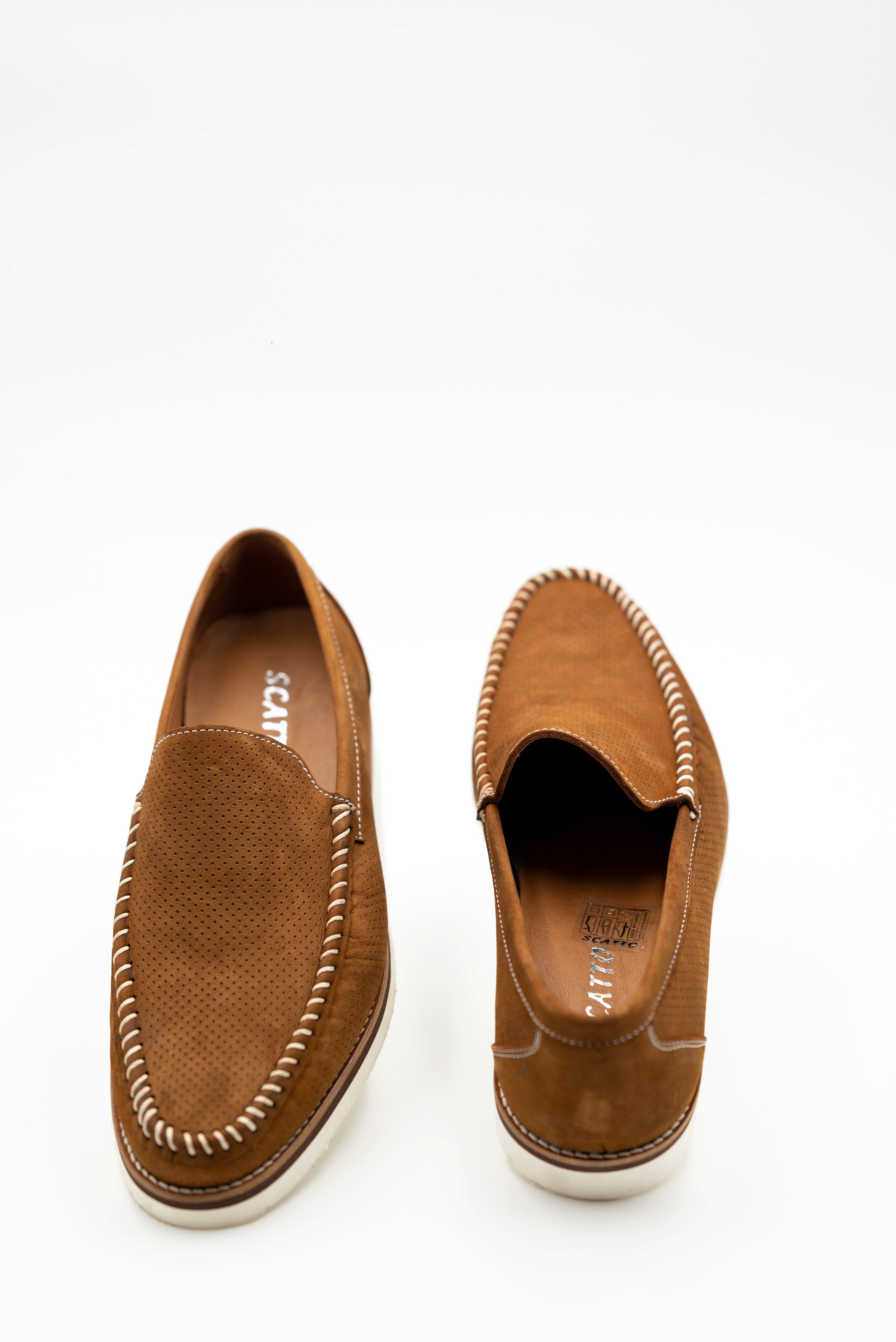 LaMarta Braun Lederschuhe für Männer mit Löchern, Businessschuhe Mokassin günstig online kaufen