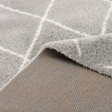 Hochflor-Teppich Luxus Shaggy Teppich Silky Soft Modern Rauten, Pergamon, Rechteckig, Höhe: 35 mm