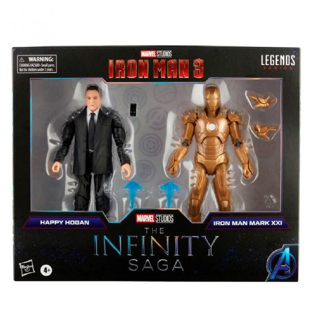 Actionfigur Marvel The Infinity Saga Iron Man 3 Happy Hogan and Iron Man Mark XXI