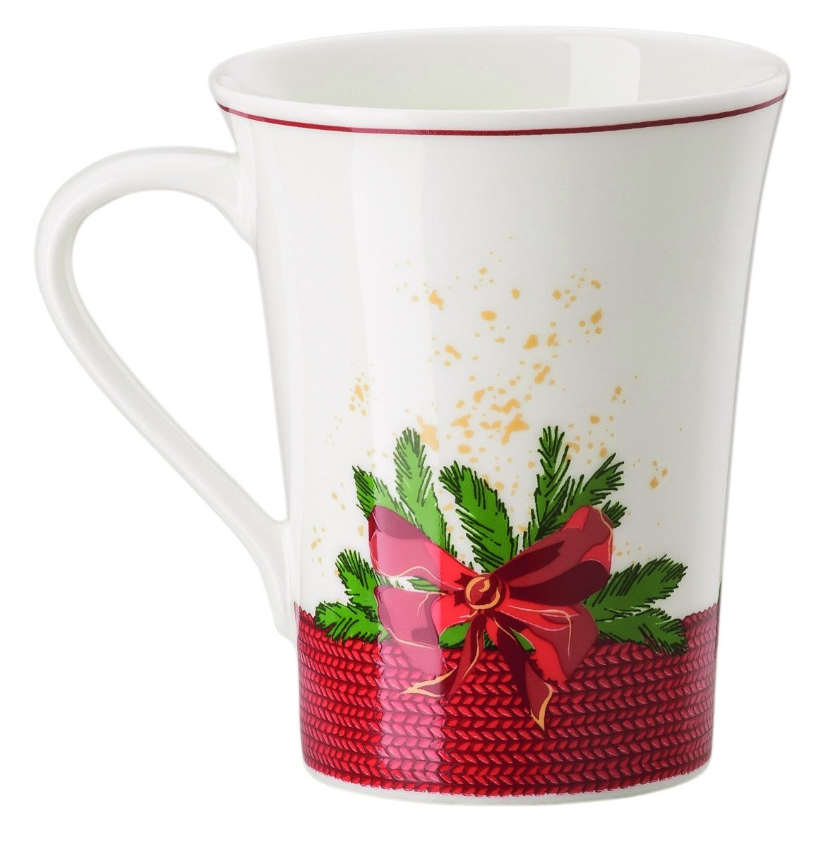 Hutschenreuther Becher Nora Weihnachtszeit Auto Becher mit Henkel 0,4 l, Porzellan