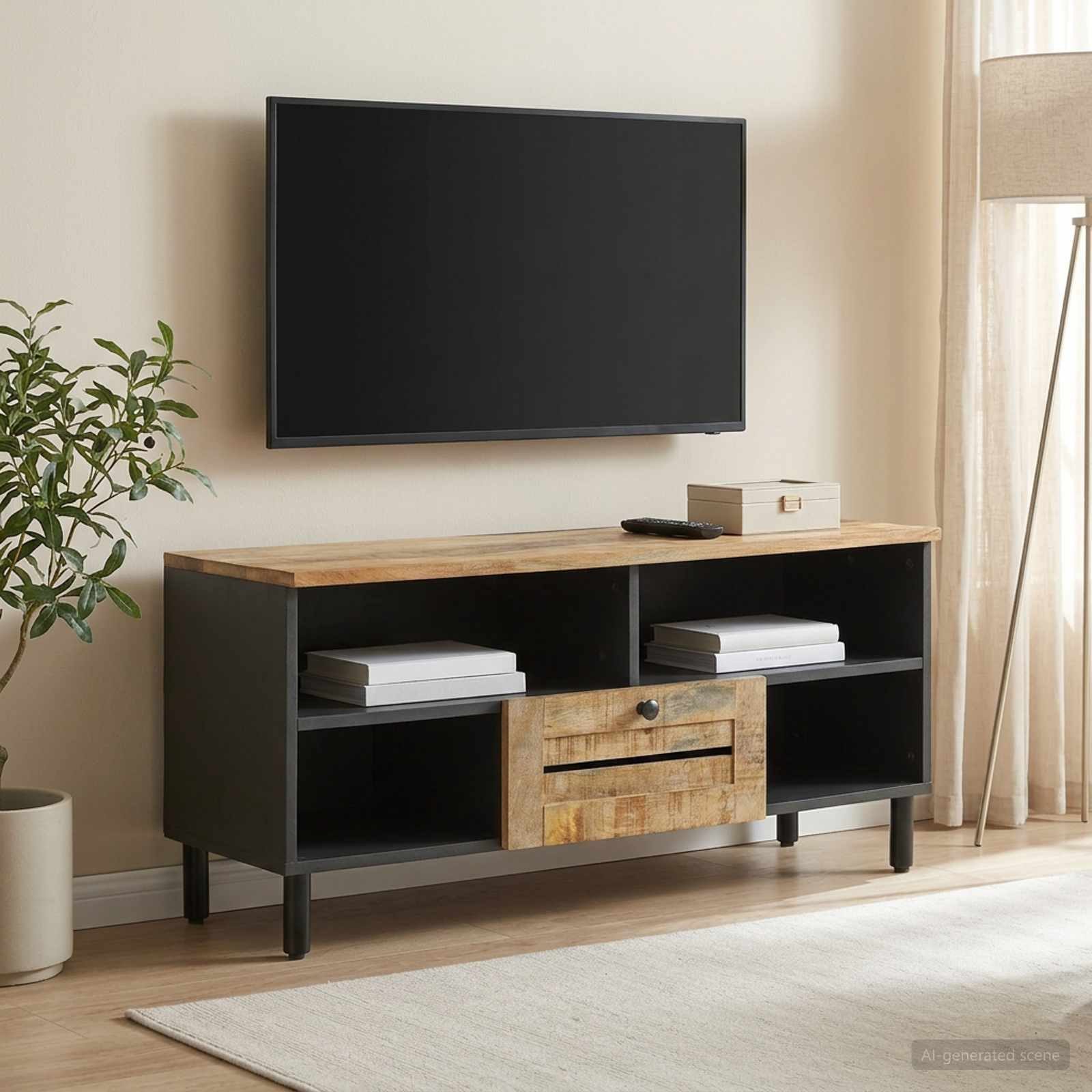 vidaXL Schranksystem Stauraumschränke Natur 100 x 33 x 46 cm Massivholz (1-St)