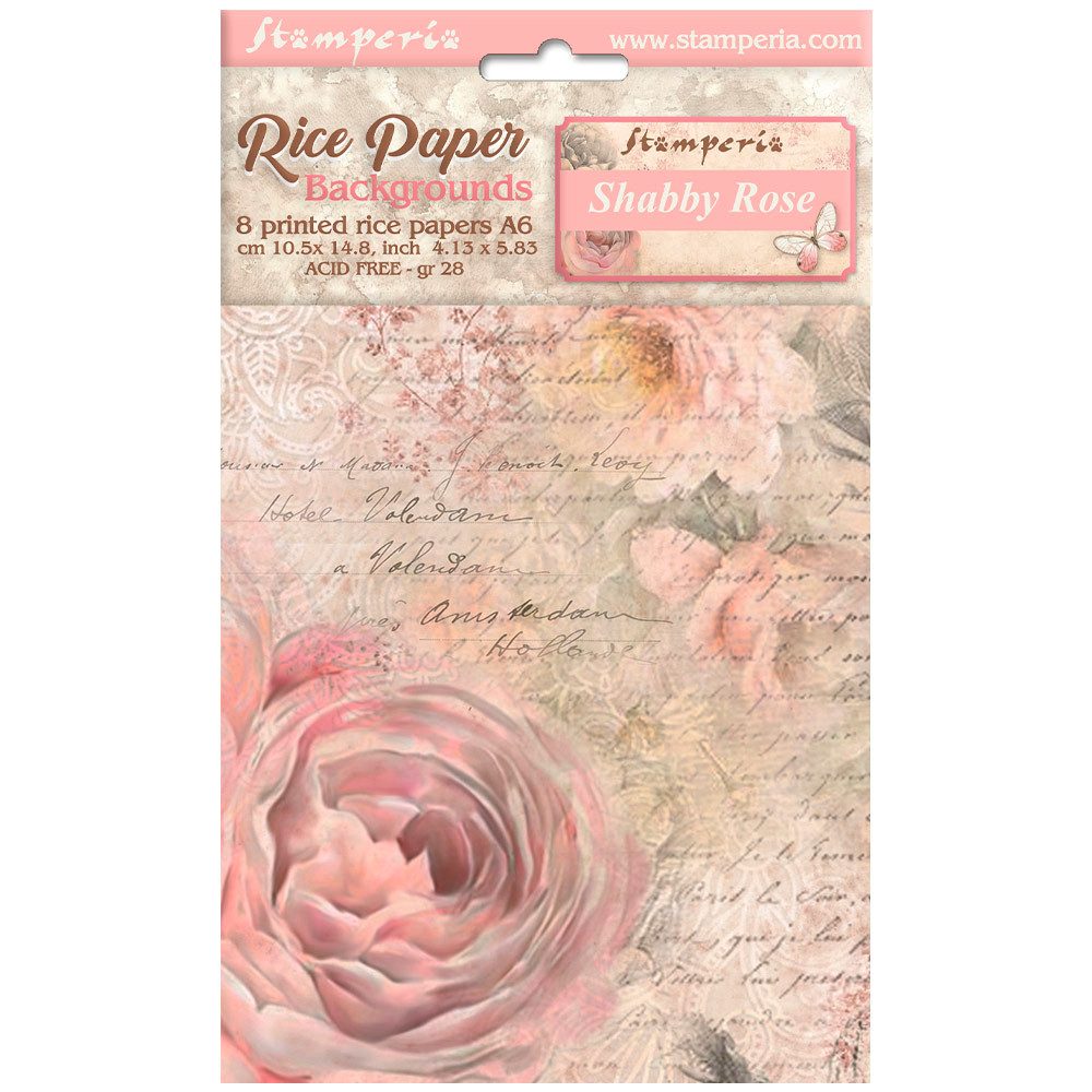 Stamperia Seidenpapier Backgrounds Shabby Rose, DIN A6