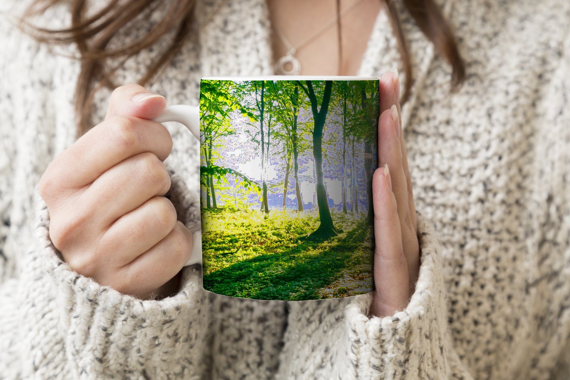 die MuchoWow durch des Keramik, Teetasse, Die Geschenk Tasse Sonne bricht in, Wälder Becher, Kaffeetassen, Teetasse, Nationalparks Söderåsen