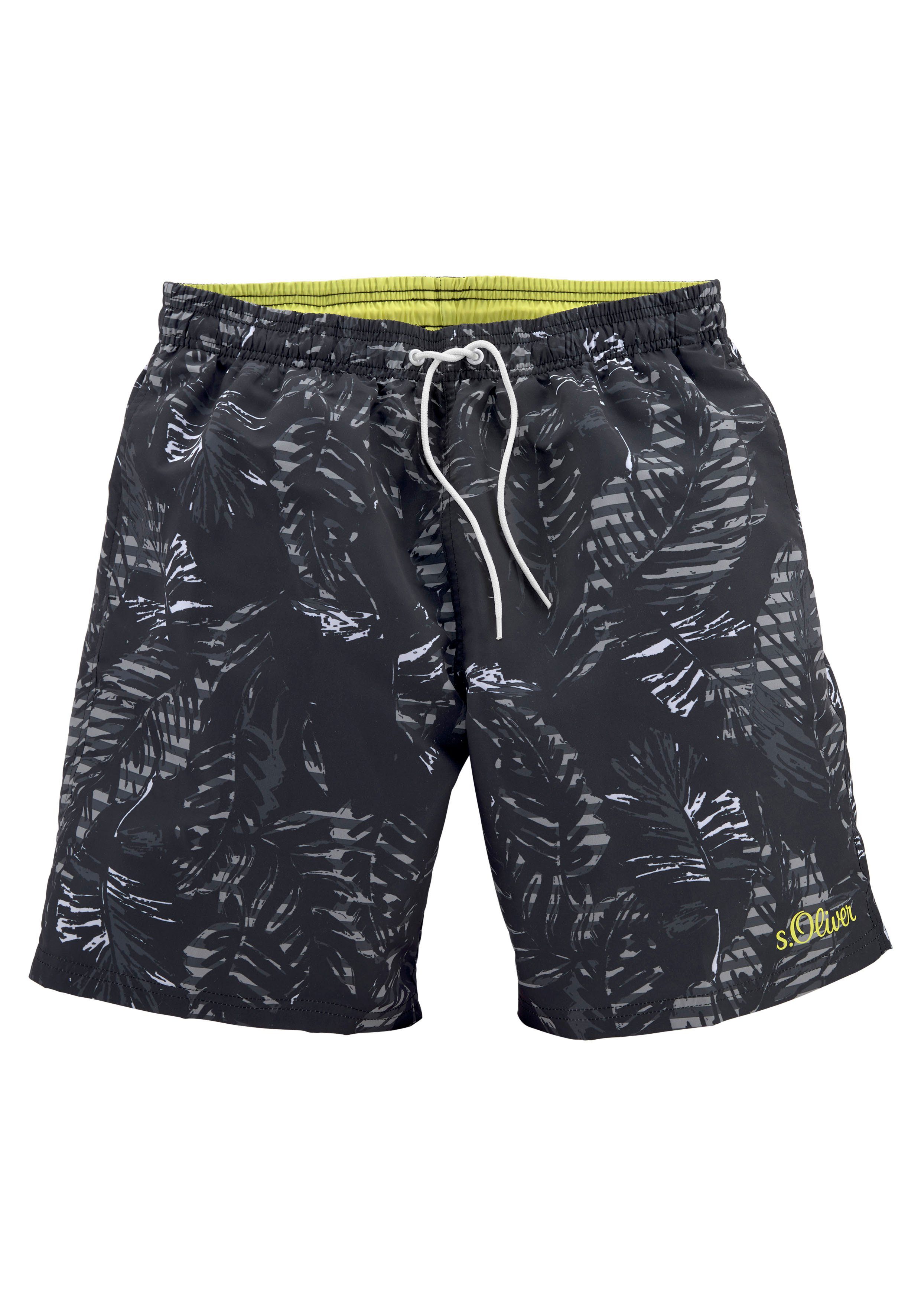 s.Oliver Badeshorts Blade mit trendigem Palmenprint günstig online kaufen