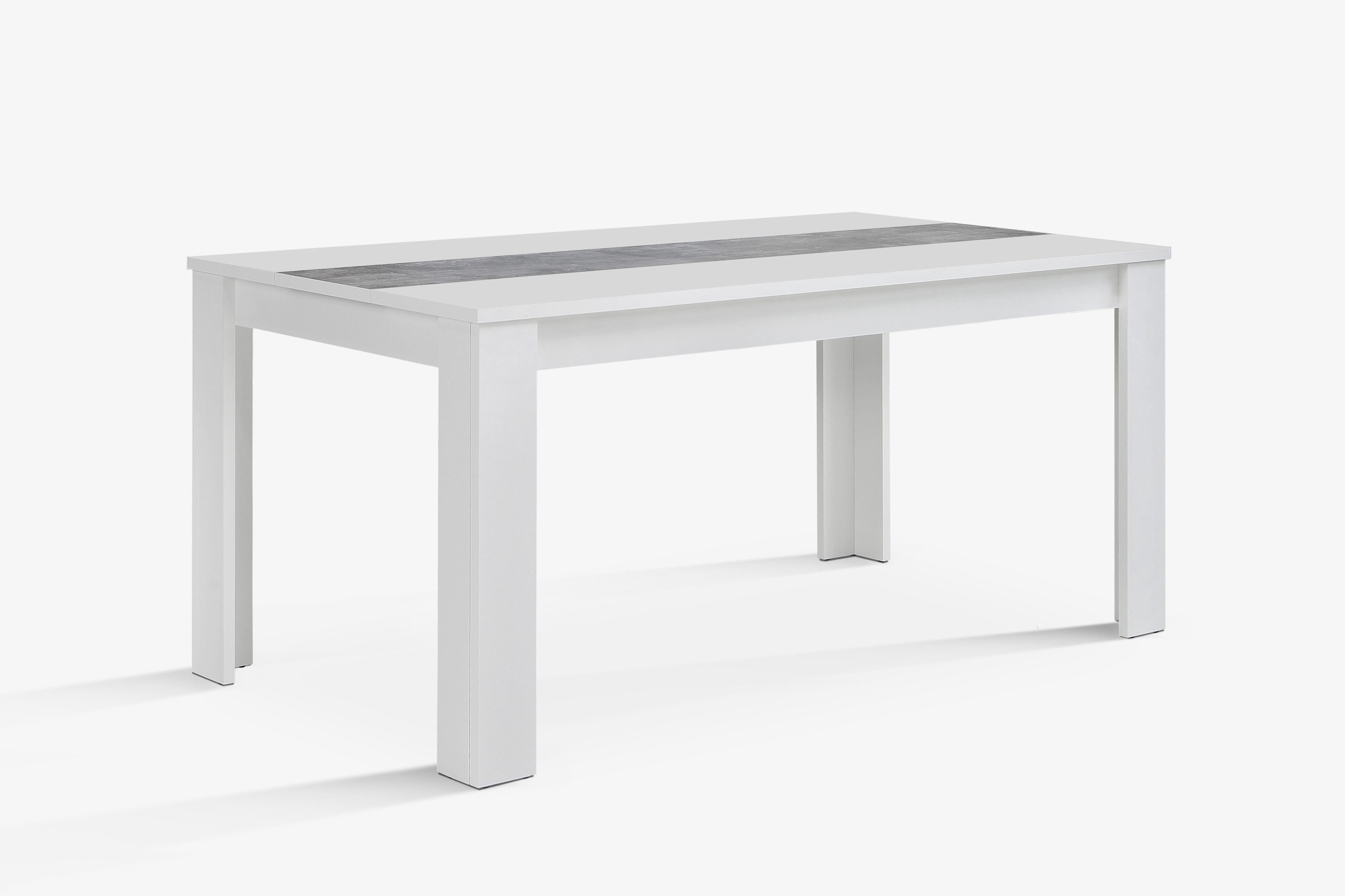 FORTE Esstisch in Betonoptik Lichtgrau / Weiss - 160x74,7x90cm (BxHxT)