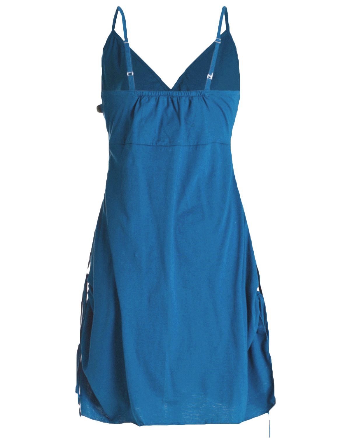 Vishes Sommerkleid Damen Bio-Baumwolle Spaghettiträger-Kleid Hippie, Ethno, Goa Style