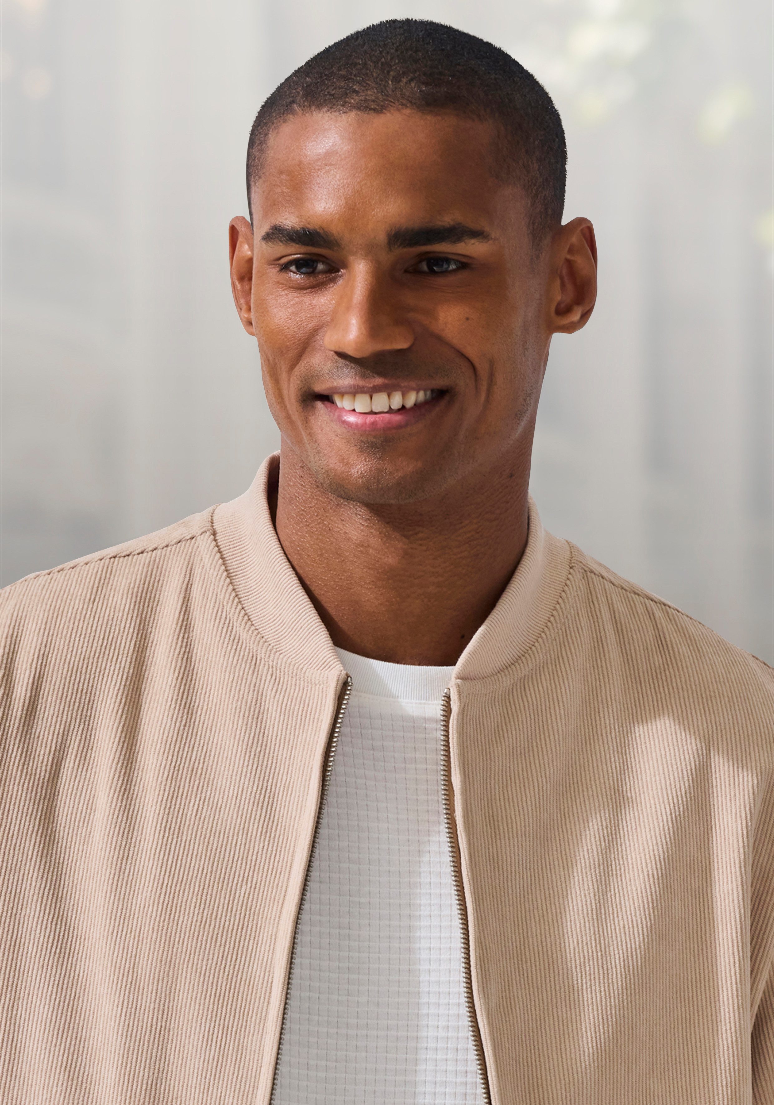 H.I.S Cordjacke - Blouson mit Reißverschluss, Pilotenjacke / Übergangsjacke aus Cord, regular fit