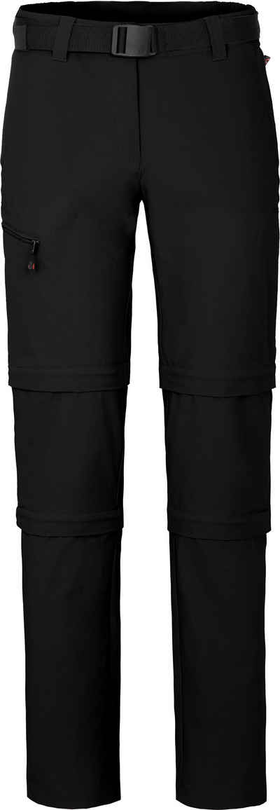 Bergson Zip-off-Hose NARRABEEN Doppel Zipp-Off Damen Wanderhose, vielseitig pflegeleicht, Стандартные размеры, schwarz