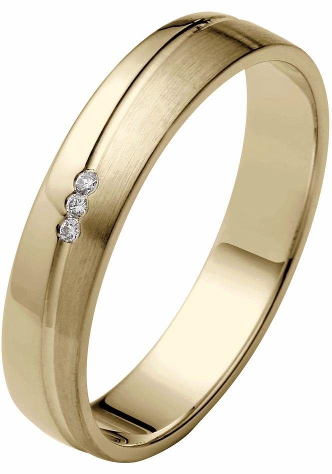 Firetti Trauring Schmuck Geschenk Gold 375 Hochzeit Ehering "LIEBE", Made in Germany, wahlweise mit oder ohne Brillanten