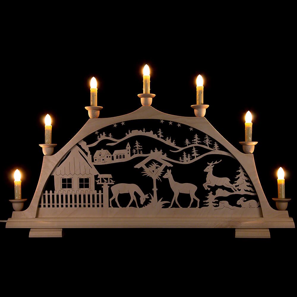 rauta Schwibbogen Schwibbogen Wildfütterung (63x37cm) von Rauta