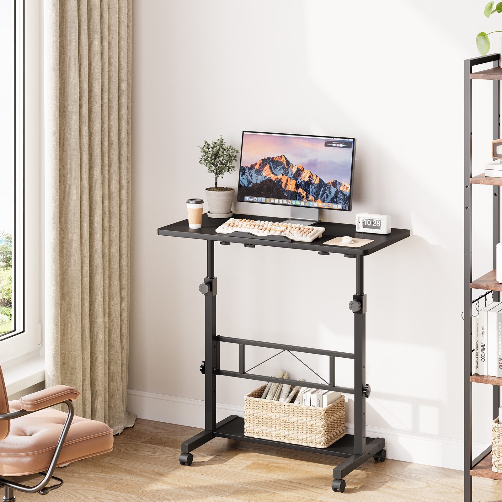 OUNUO Stehpult höhenverstellbar Computertisch 80x40cm mit neigbar Tischplatte