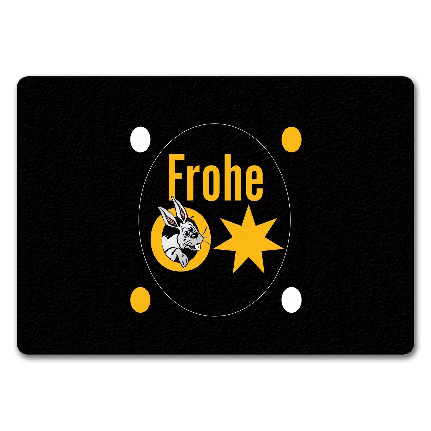 speecheese Fußmatte Osterhase Fußmatte in 35x50 cm ohne Rand mit Spruch: Frohe Ostern