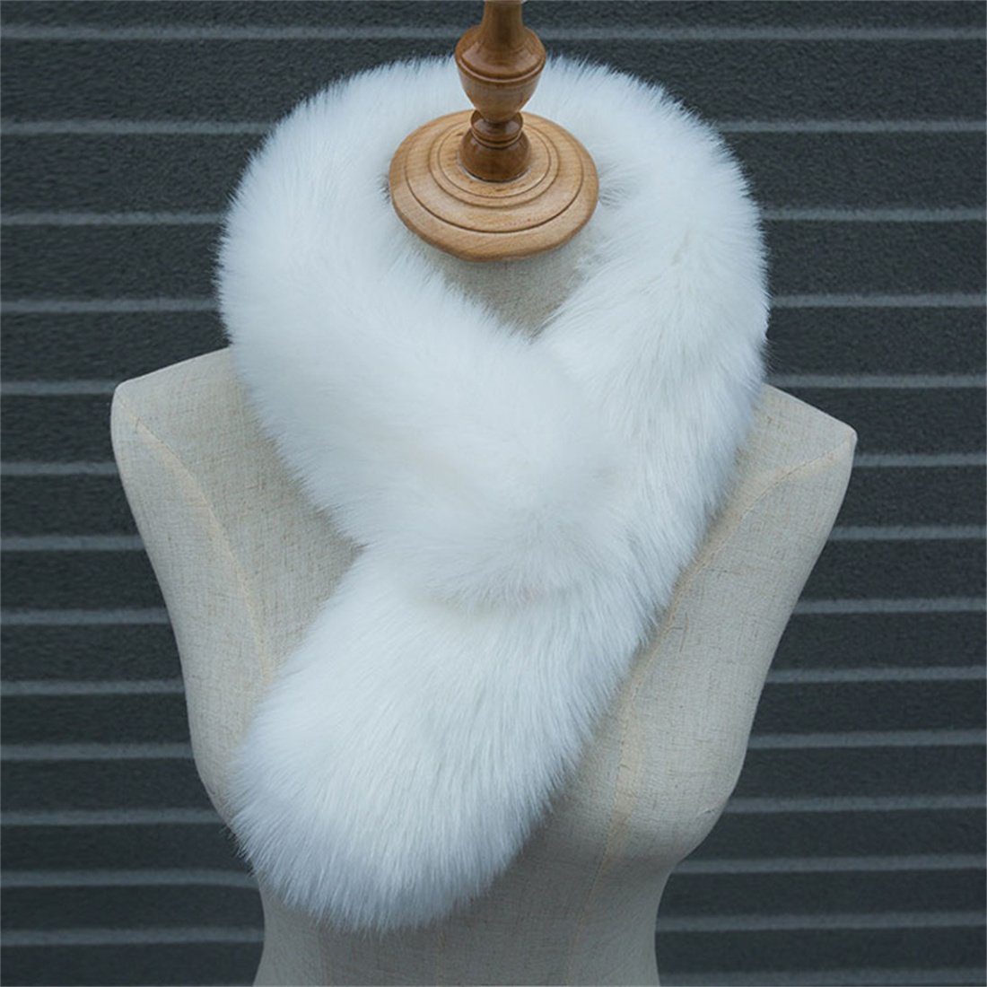 warm verdickt Damen Winter DÖRÖY Schal,Nachahmung einfarbigSchal Plüsch Modeschal Pelz Lila