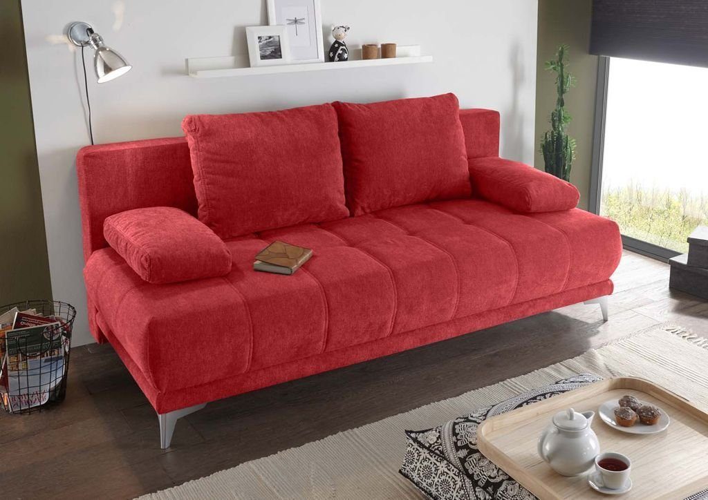 ED EXCITING DESIGN Schlafsofa, Jenny Schlafsofa 203x101 cm Sofa Couch Schlafcouch Rot (Berry)