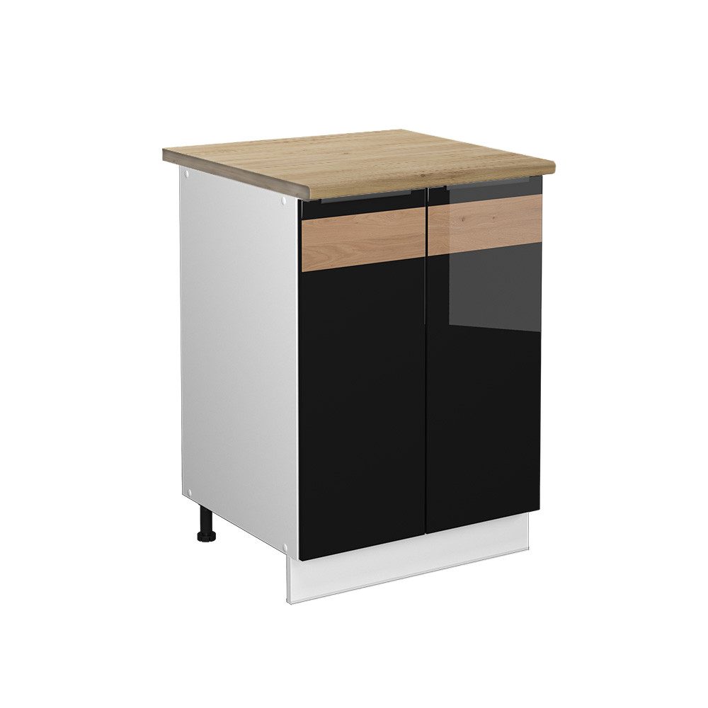 Vicco Unterschrank Fame-Line, Schwarz Eiche hochglanz/Weiß, günstig online kaufen