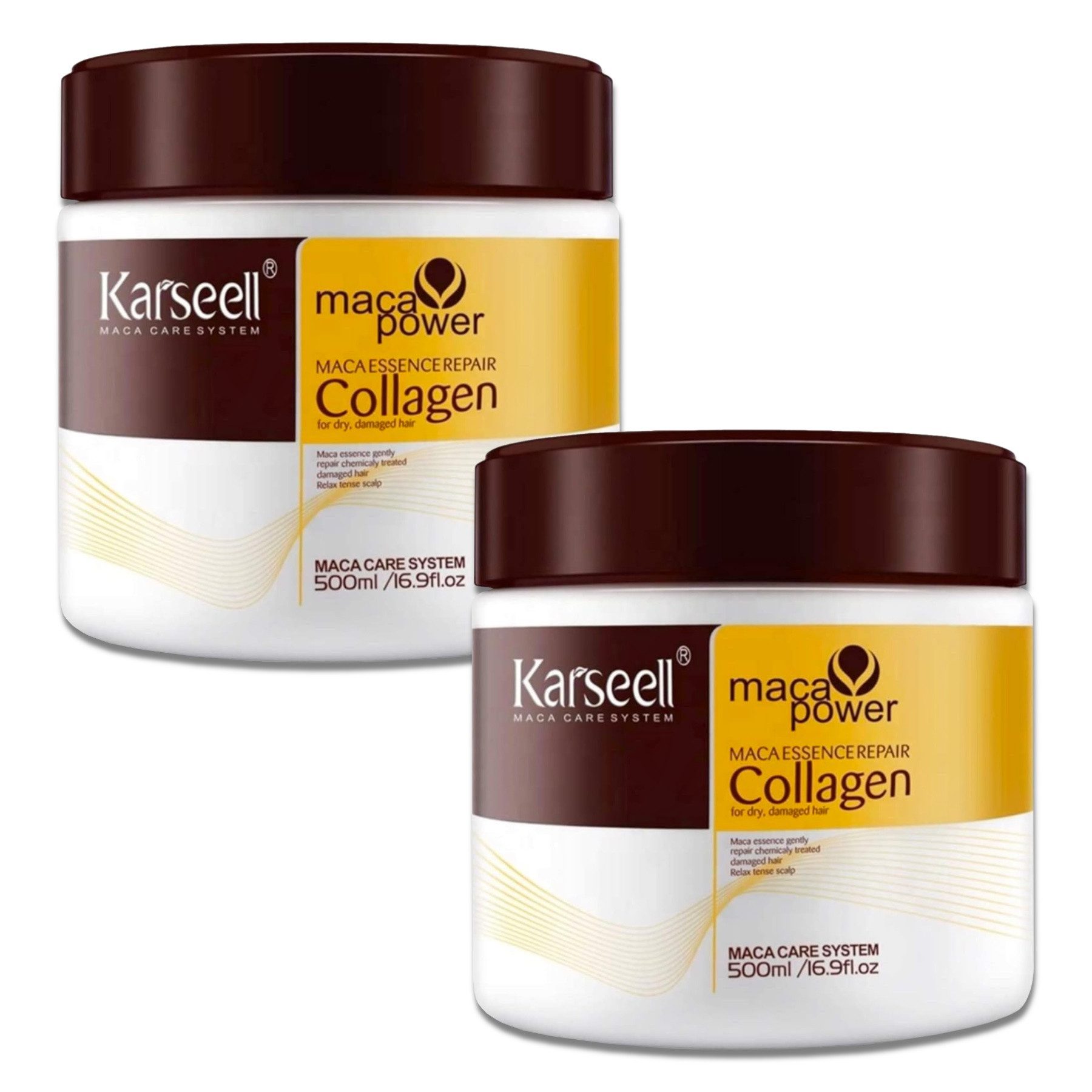 Karseell Haarmaske Haarpflege Haarspülung Haarkur mit Kollagen Arganöl Karseell 500ml, 2-tlg., Haarmaske, Haarpflege, Karseell, Haarspülung