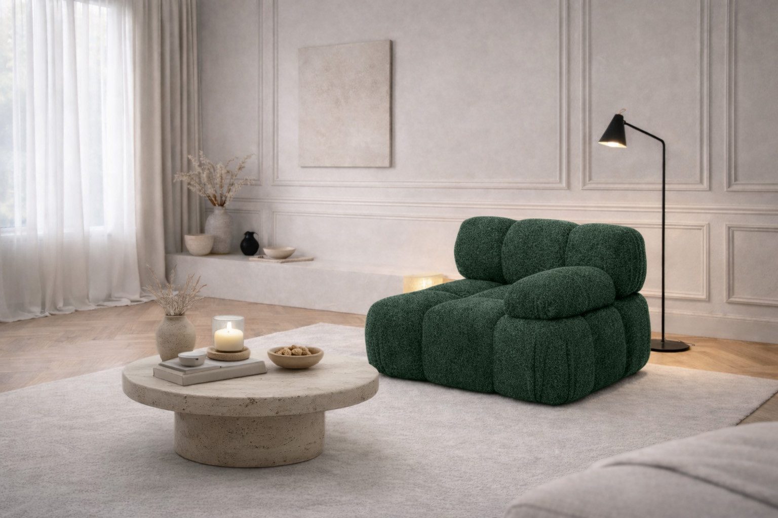 Kaiser Möbel Sofaelement Modul seitlich links / rechts, modulares System, Stoff Abriamo,SELIA (Einzelelement), modulares System, Wellenfederung