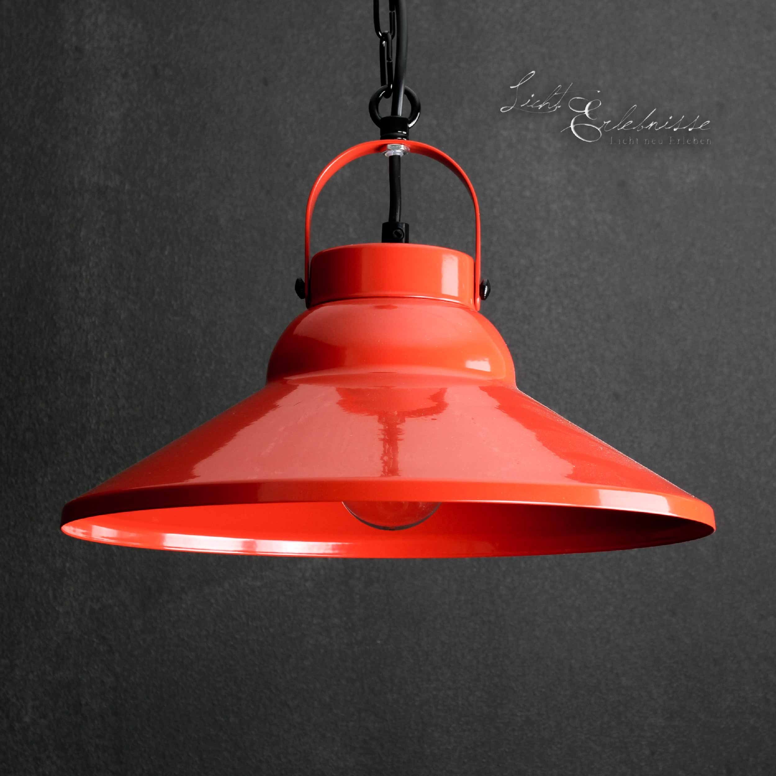 Licht-Erlebnisse Pendelleuchte IRON, ohne Hängeleuchte Industrie Rot Leuchtmittel, Esszimmer Hängelampe Küche dekorativ Metall