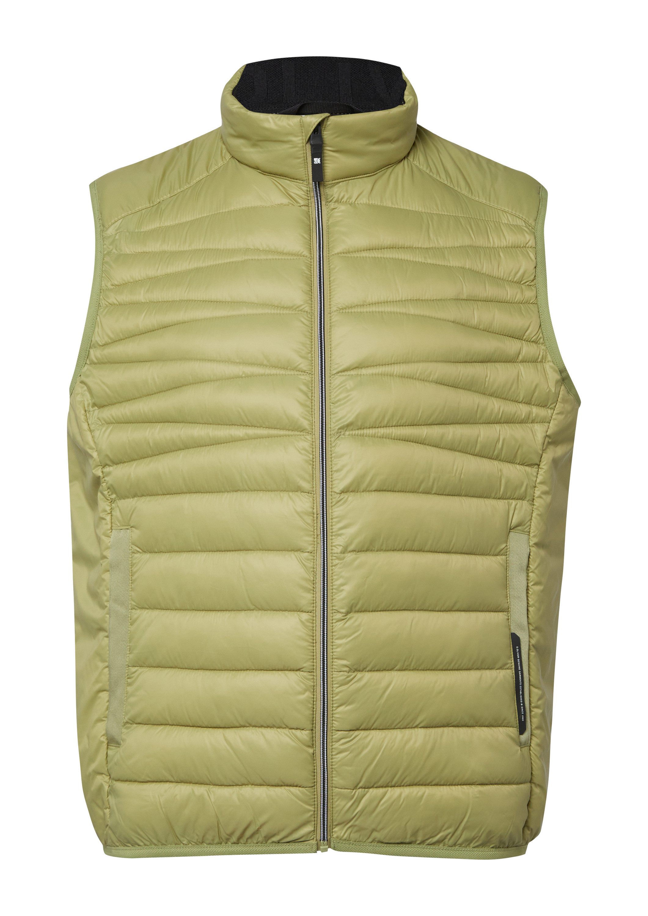 s.Oliver Outdoorjacke Outdoor-Weste Leichte Steppweste mit Stehkragen und Kontrast-Details