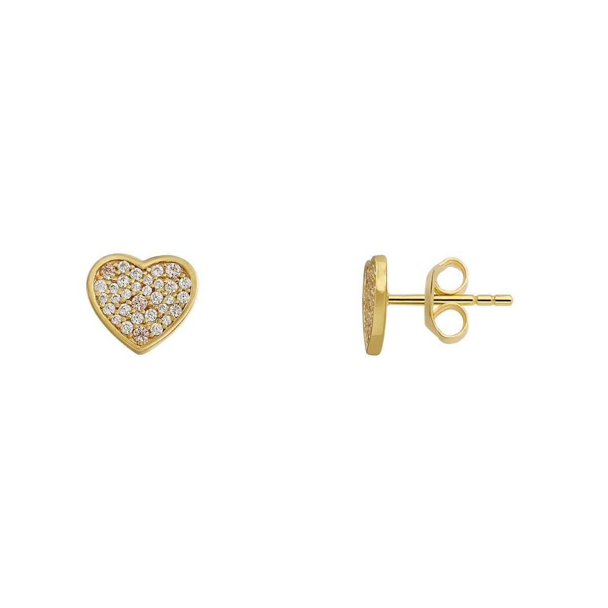 XENOX Paar Ohrstecker Xenox XS3575G Ohrstecker Damen Love Story-OS Herz Zirkon Vergoldet 8mm