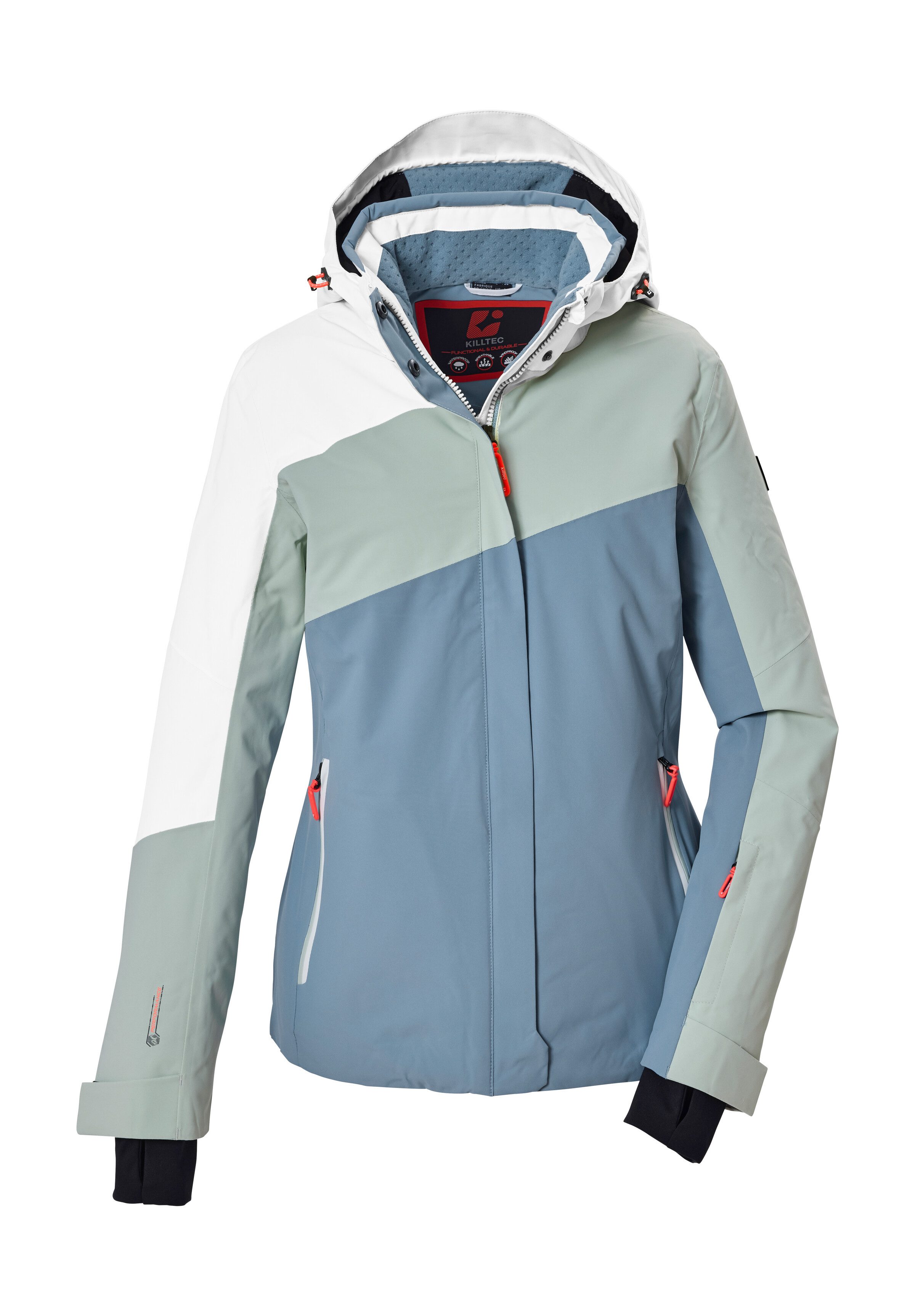 Killtec Skijacke KSW 101 WMN SKI JCKT Wind- und wasserdichte Damenjacke mit Colourblock-Design
